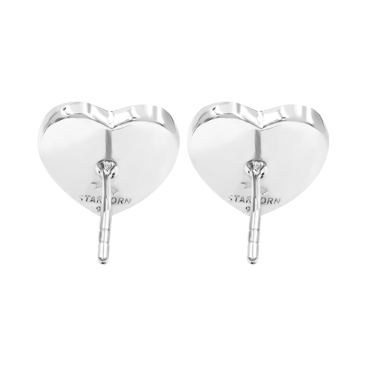 Starborn Heart Muscovite Post Style Earrings in Sterling Silver