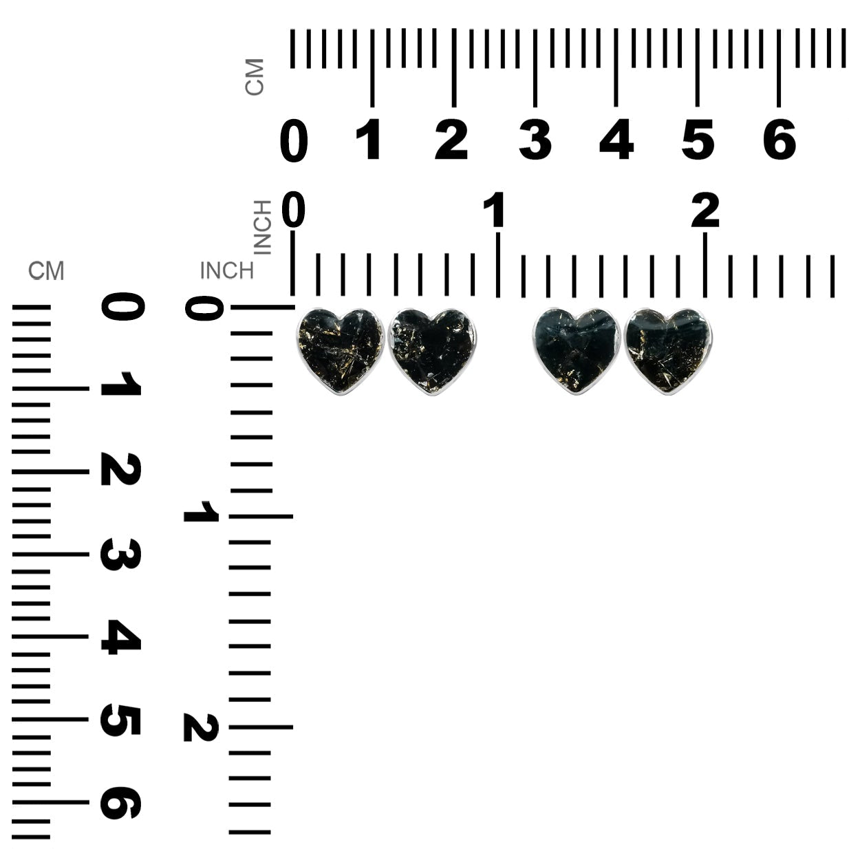 Starborn Heart Muscovite Post Style Earrings in Sterling Silver