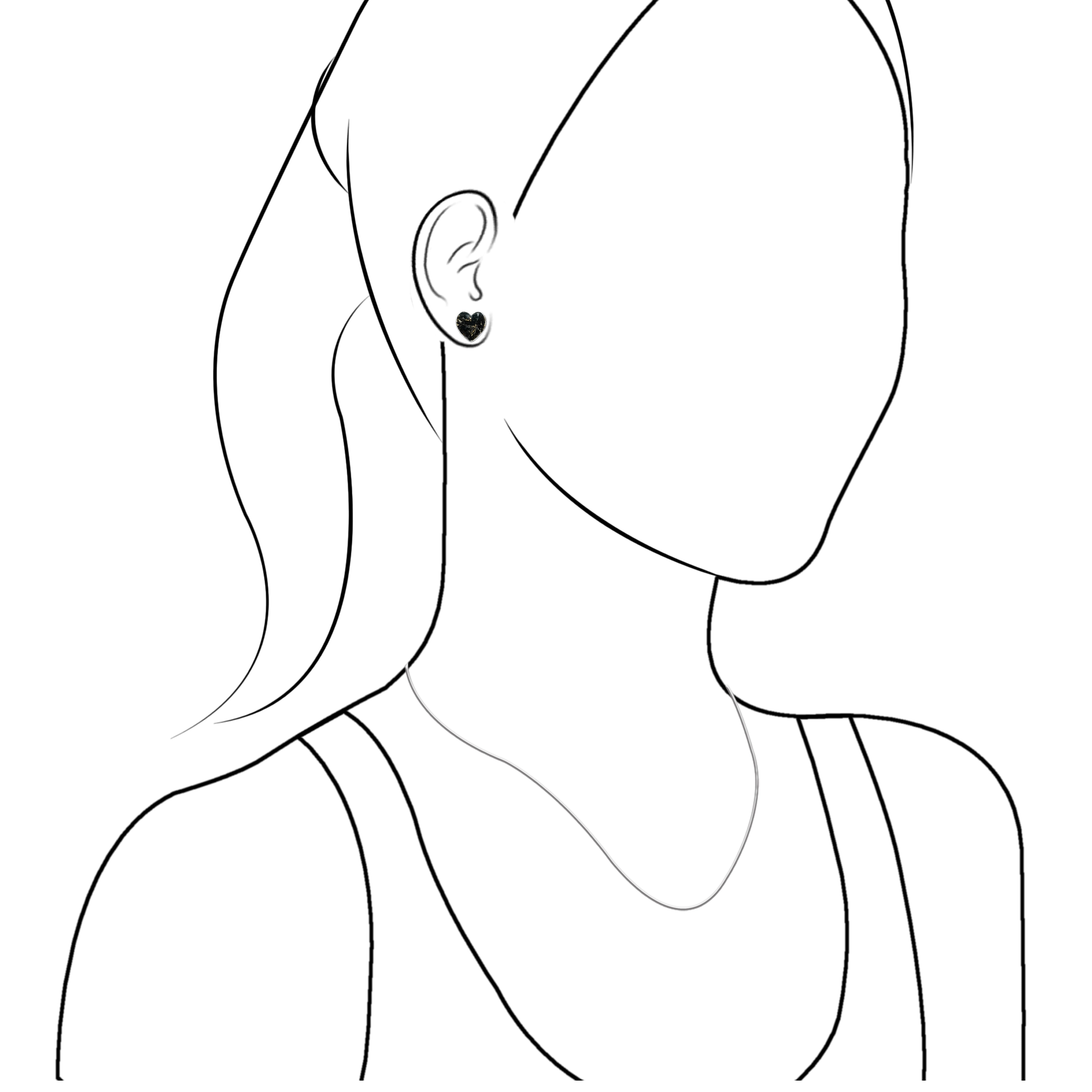 Starborn Heart Muscovite Post Style Earrings in Sterling Silver