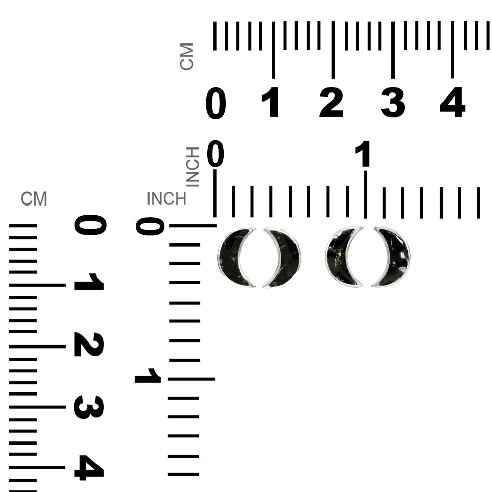 Aretes estilo poste con forma de luna creciente de Starborn en plata de ley