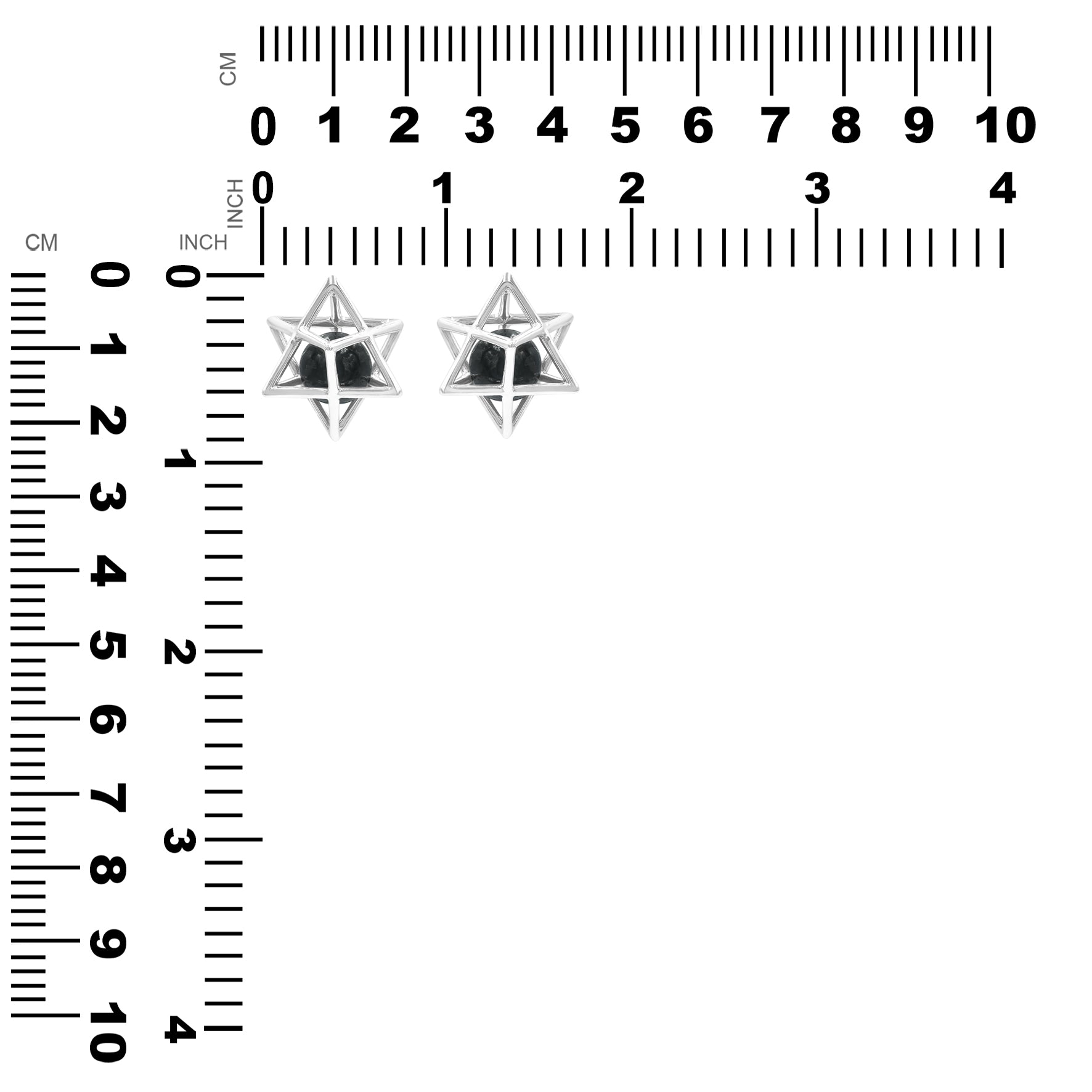 Starborn Merkabah Sterling Silver Cage Pendant and Chain with Nuummite Sphere