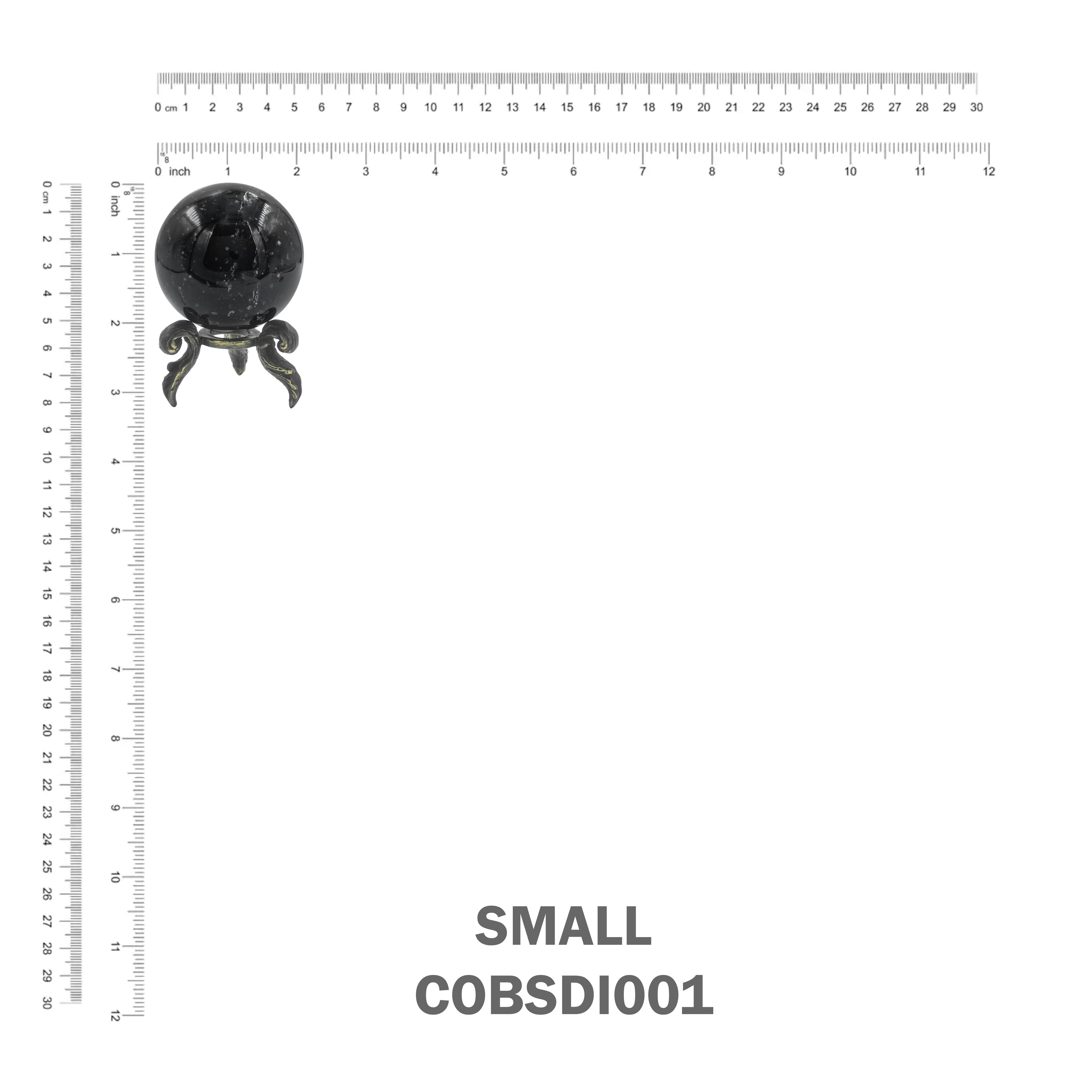 Expositor de esferas de obsidiana Starborn con soporte de latón