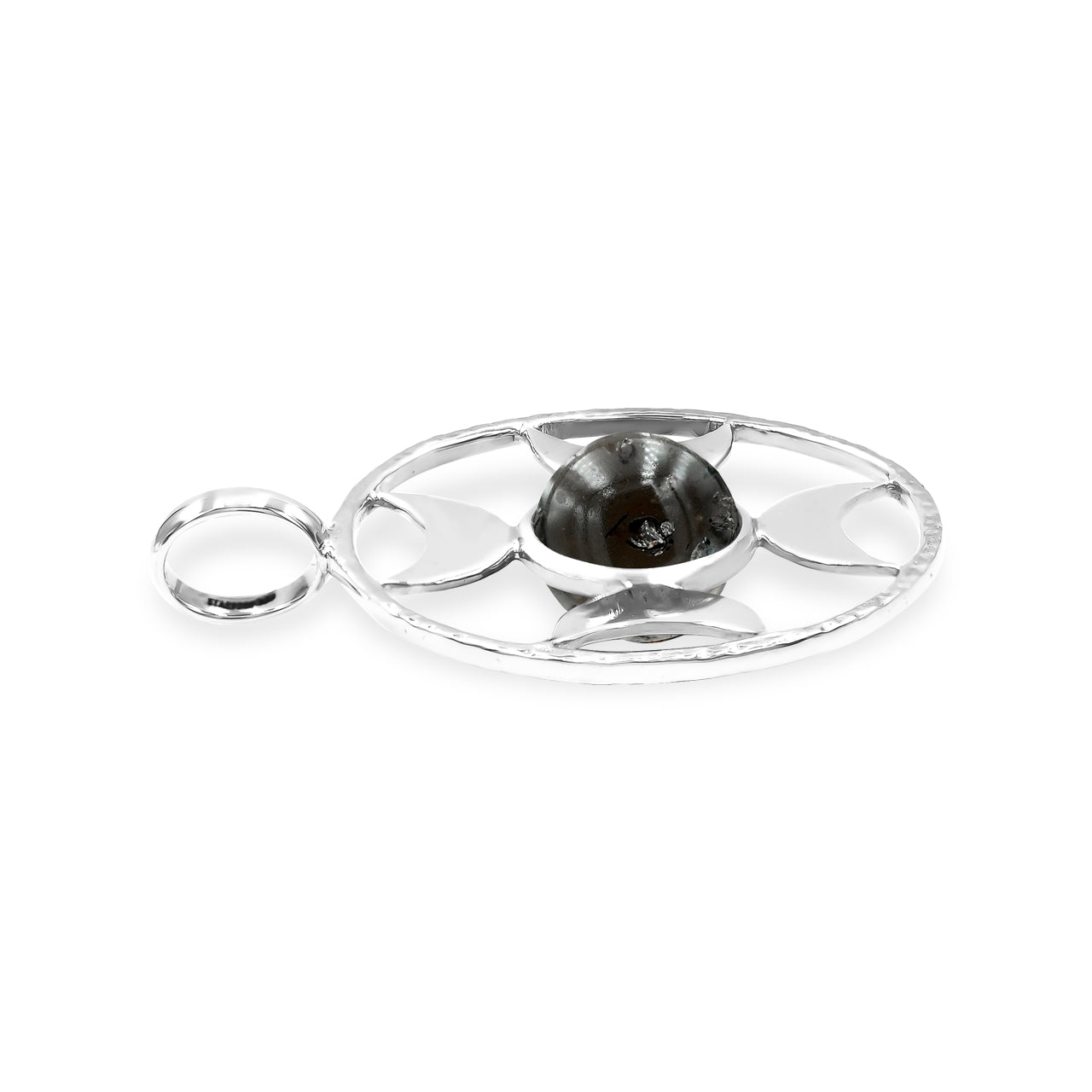 Colgante con esfera de luna creciente direccional de Starborn (pequeño) en plata de ley