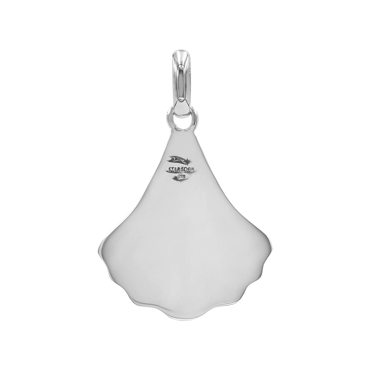 Starborn Cultured Opal Scallop Seashell Pendant in Sterling Silver