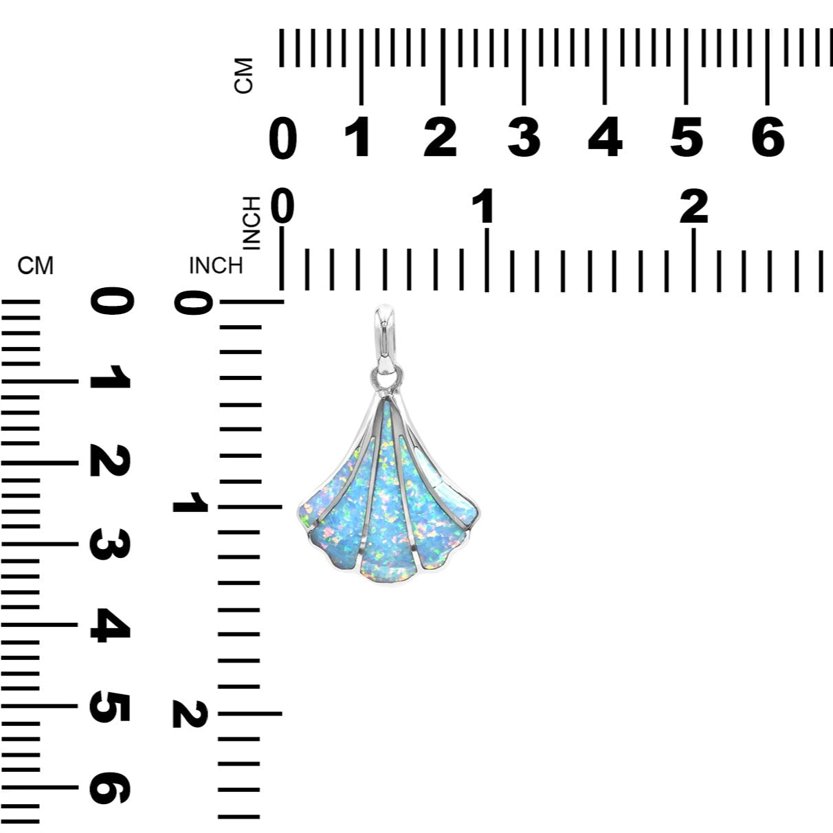 Starborn Cultured Opal Scallop Seashell Pendant in Sterling Silver