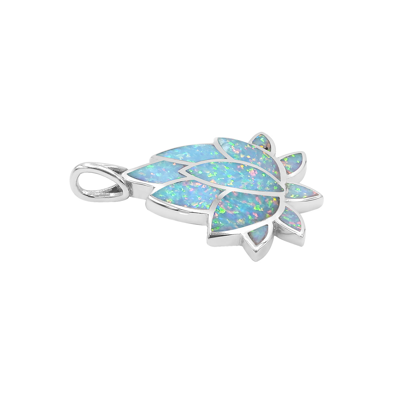 Starborn Cultured Opal Lotus Pendant in Sterling Silver