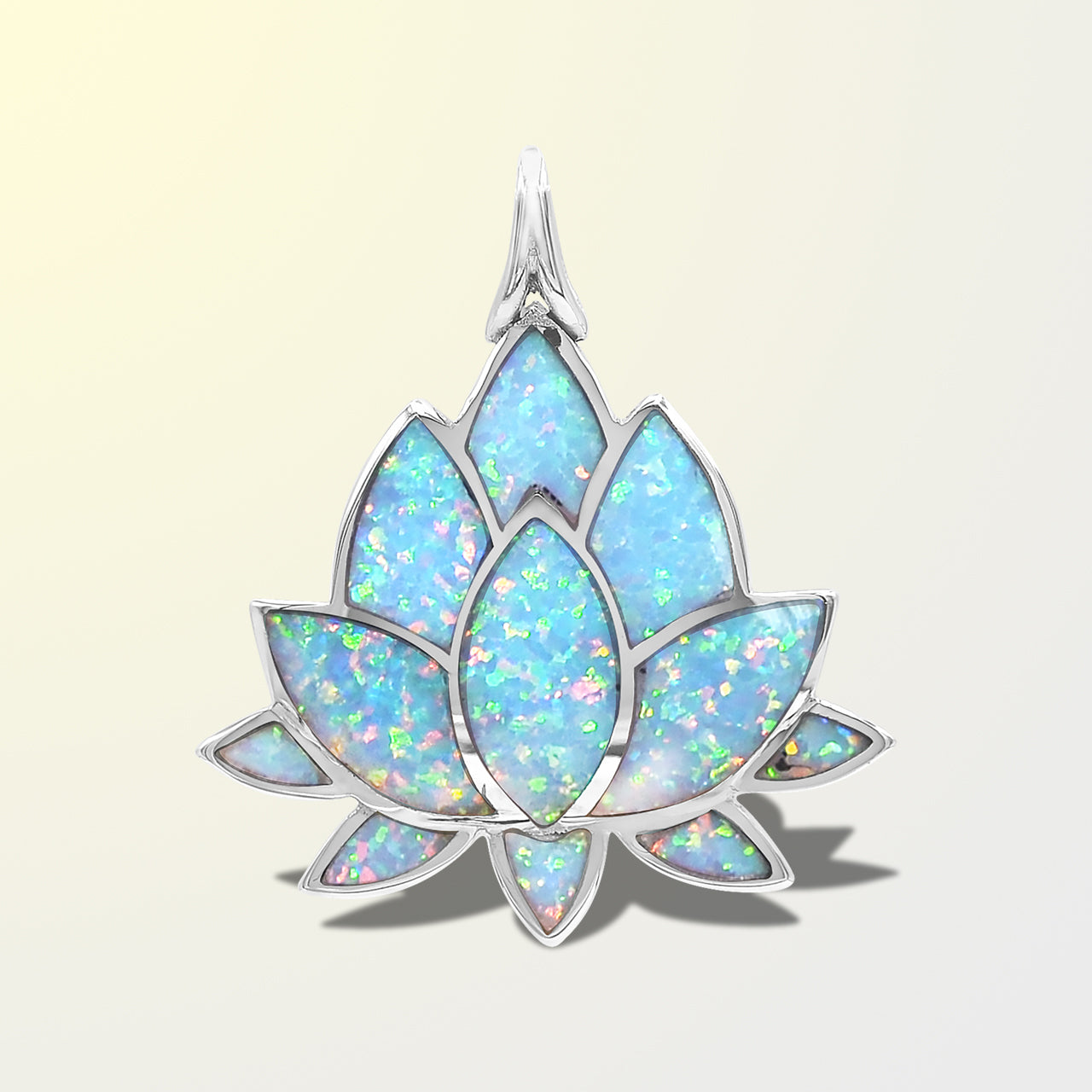 Starborn Cultured Opal Lotus Pendant in Sterling Silver