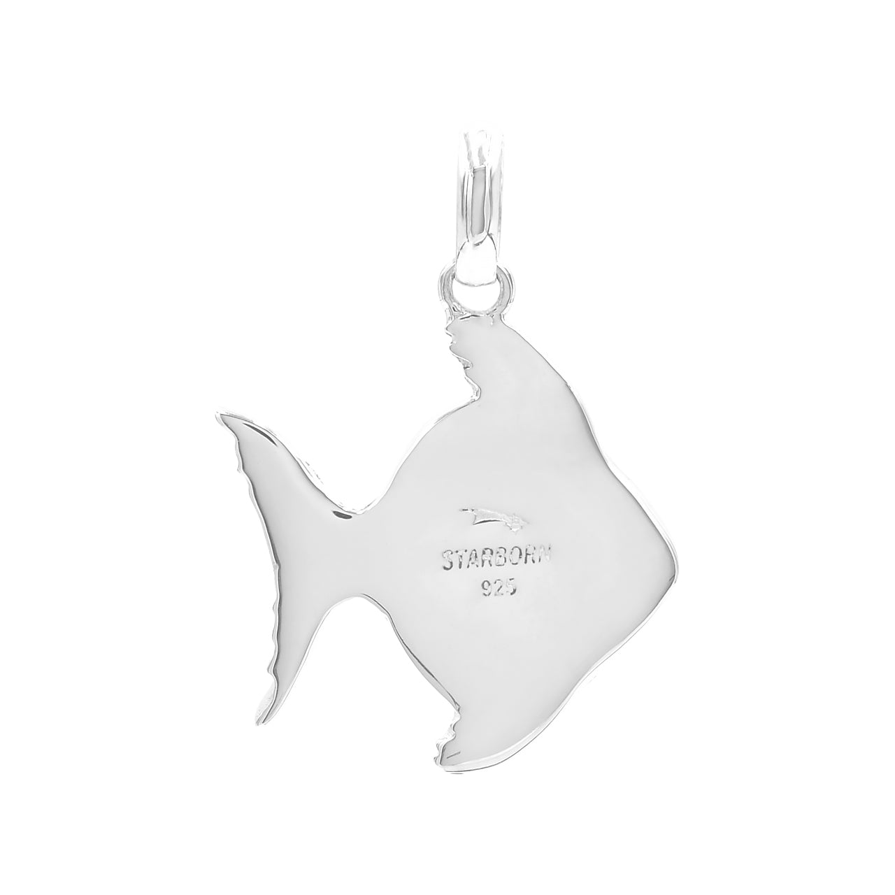 Starborn Cultured Opal Inlay Fish Pendant in Sterling Silver
