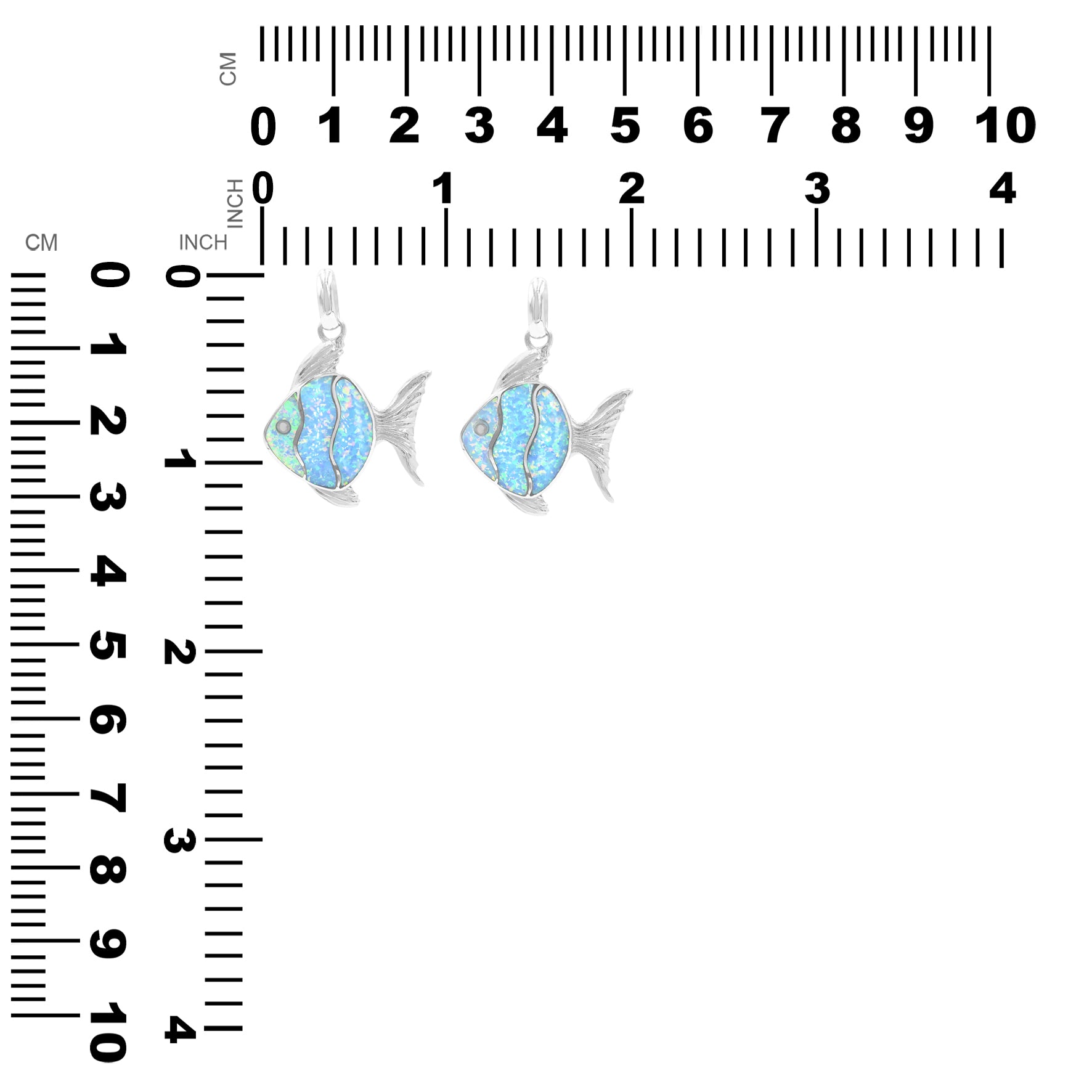 Colgante con forma de pez con incrustaciones de piedras preciosas encantadoras de Starborn en plata de ley