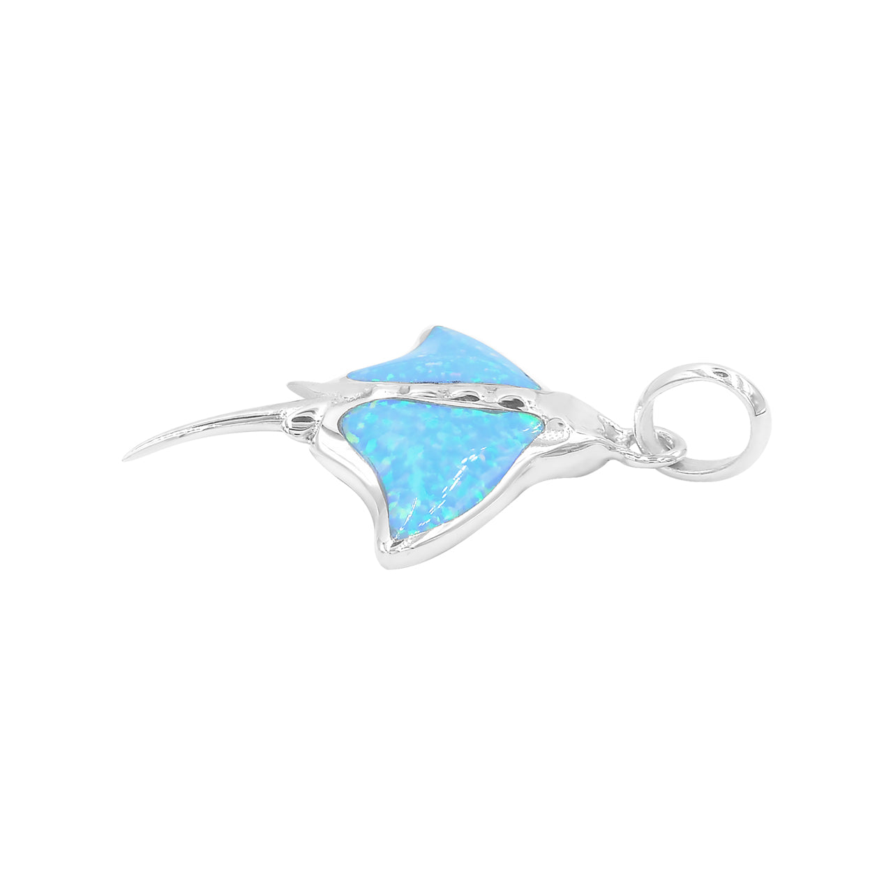 Starborn Manta Ray Gemstone Pendant in Sterling Silver