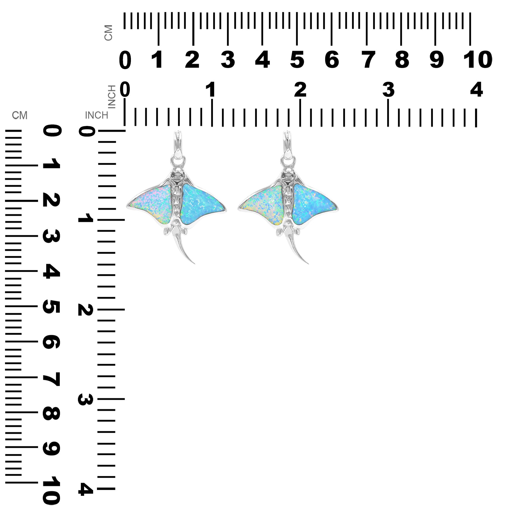 Starborn Manta Ray Gemstone Pendant in Sterling Silver