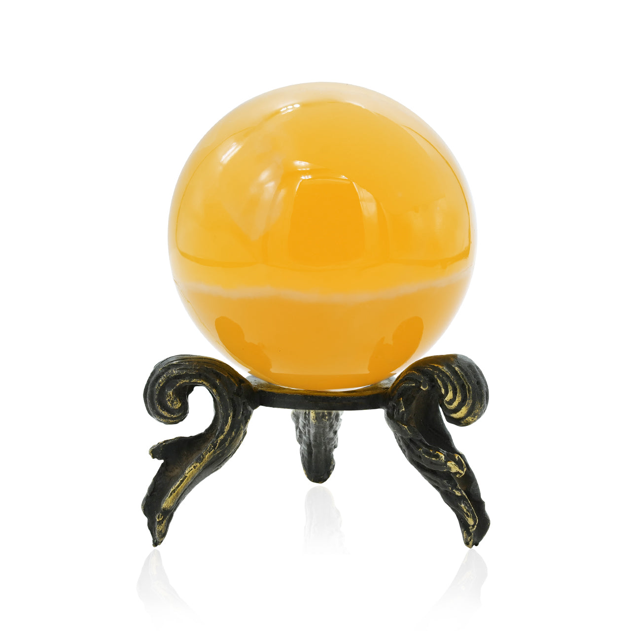 Orange Calcite Sphere Display - Medium