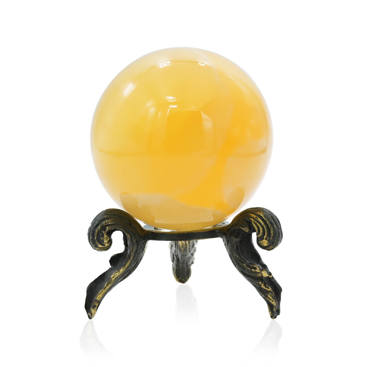 Orange Calcite Sphere Display - Medium
