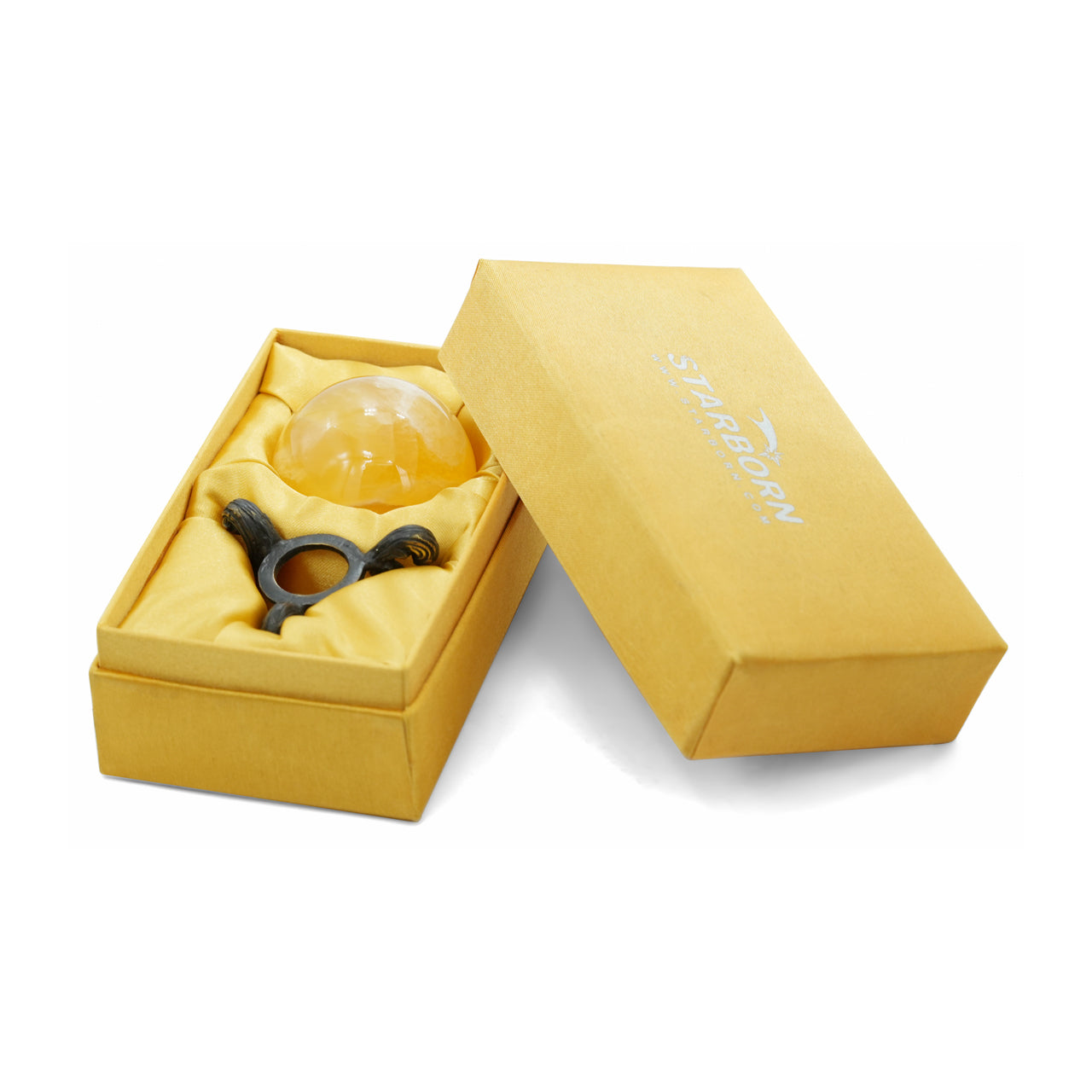 Orange Calcite Sphere Display - Medium