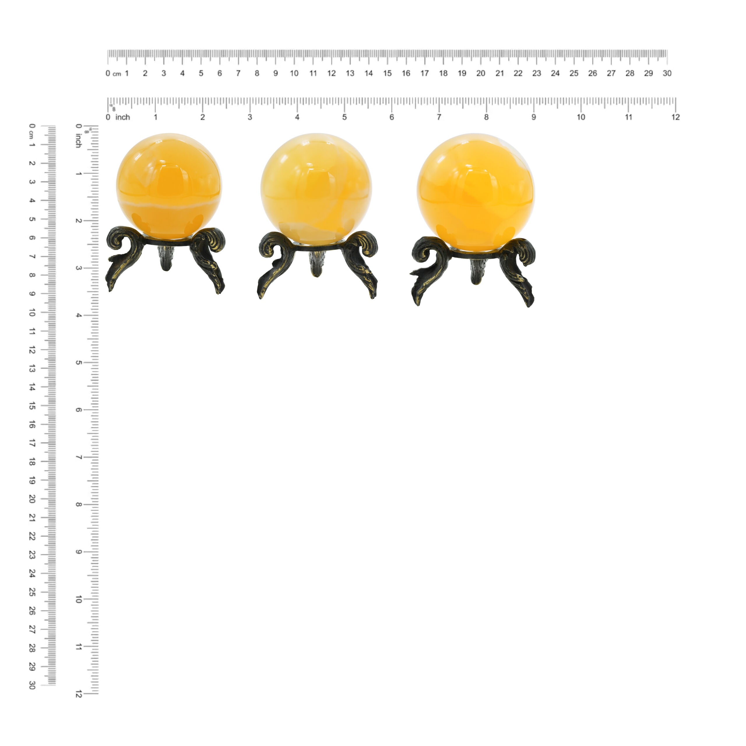 Orange Calcite Sphere Display - Medium