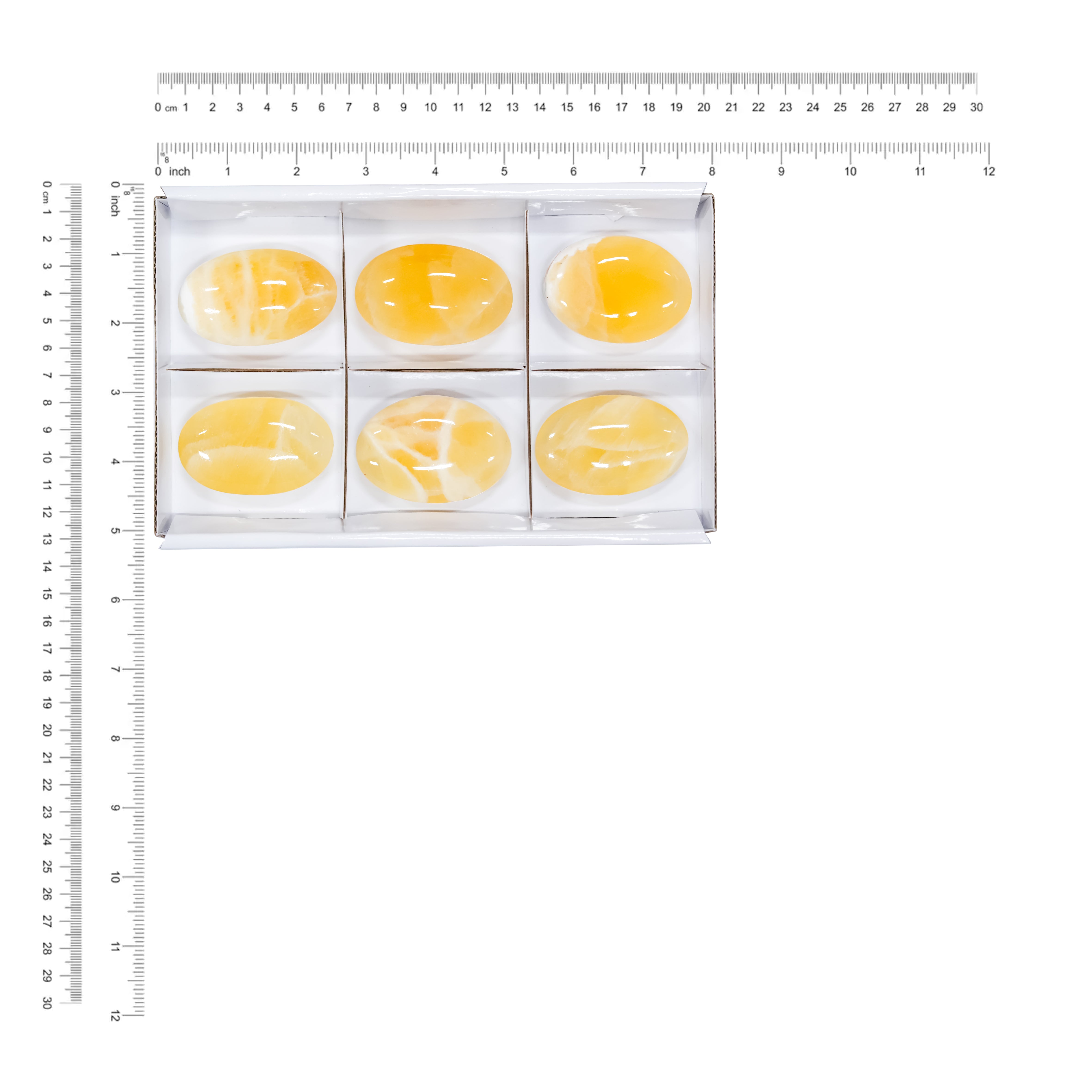 Starborn Orange Calcite Palm Stone 350 grams - 6 Pieces