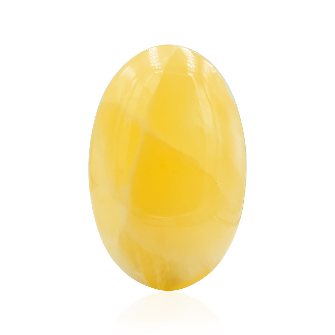 Starborn Orange Calcite Polished Oval Palm Stone - 1 Piece