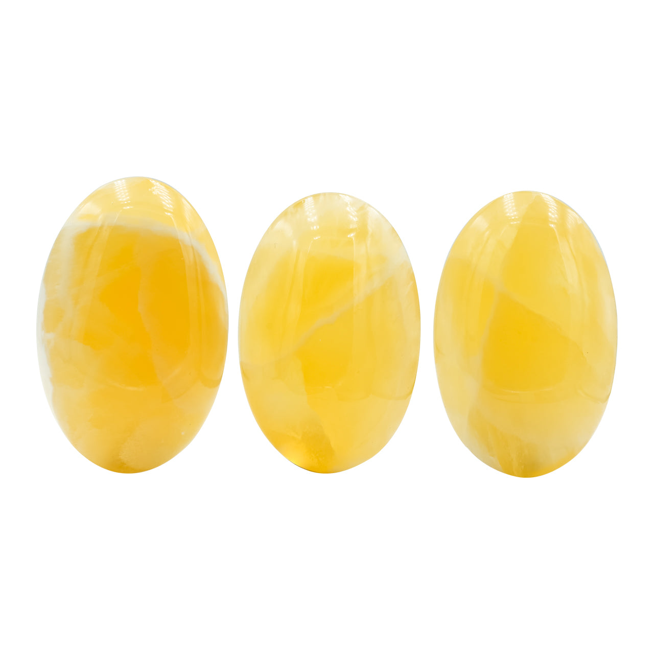 Starborn Orange Calcite Polished Oval Palm Stone - 1 Piece