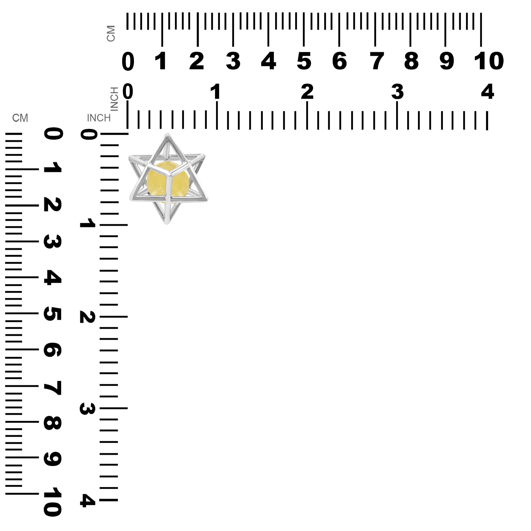 Starborn Merkabah Sterling Silver Cage Pendant and Chain with Gemstone Sphere