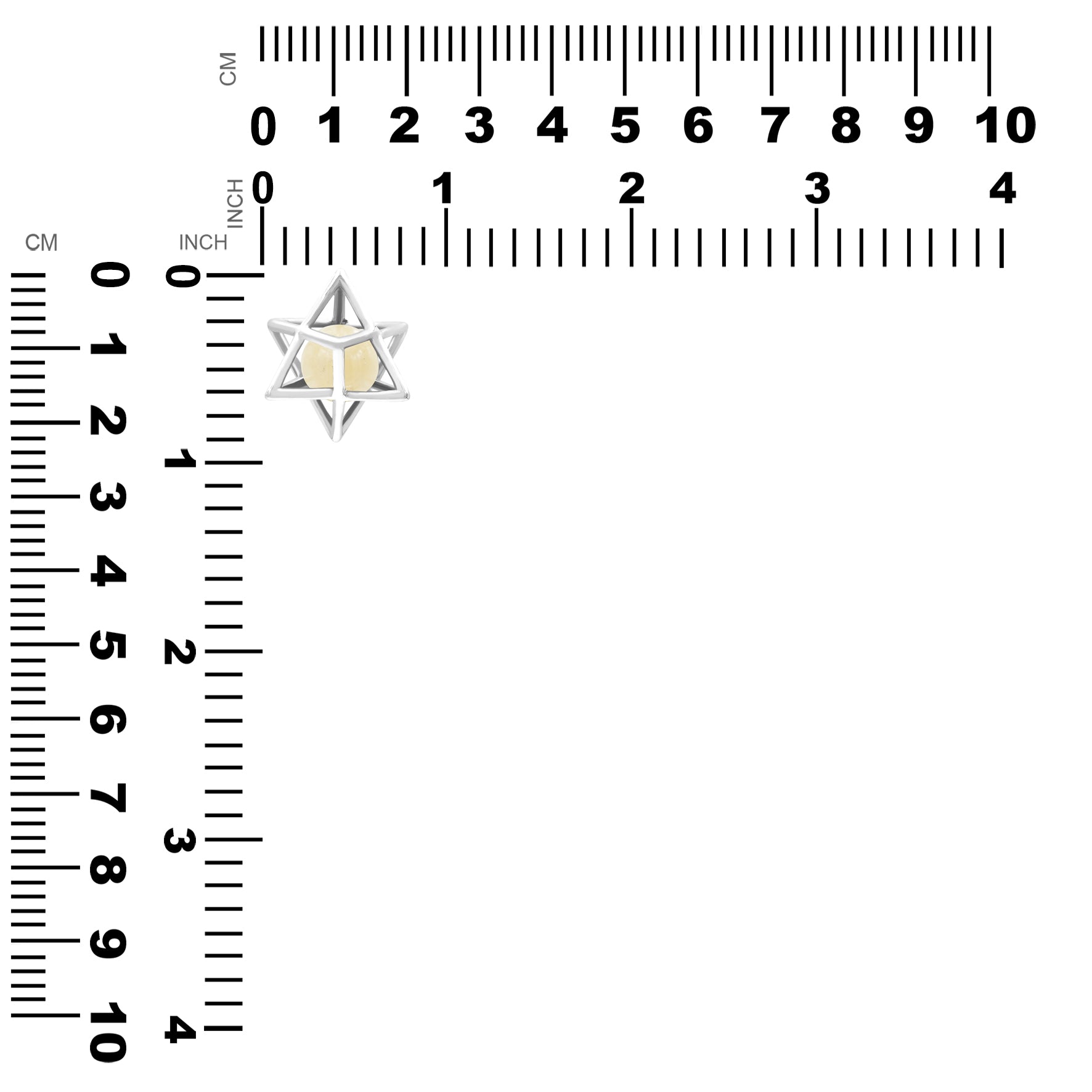 Starborn Merkabah Sterling Silver Cage Pendant and Chain with Gemstone Sphere