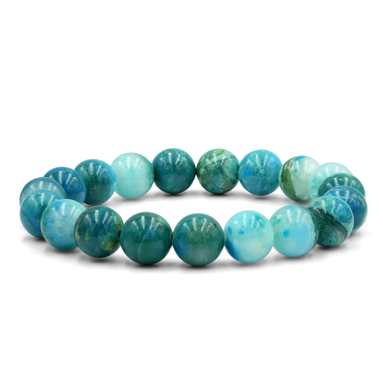 Pulsera elástica de cuentas de ópalo azul peruano Starborn