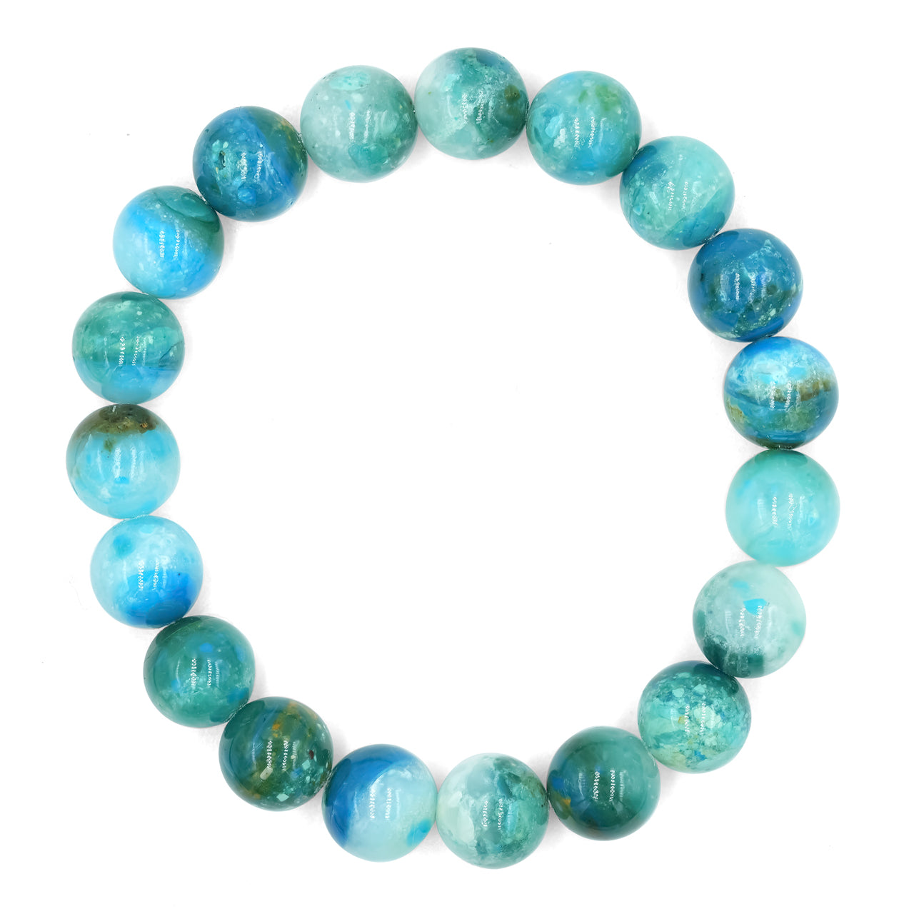 Pulsera elástica de cuentas de ópalo azul peruano Starborn