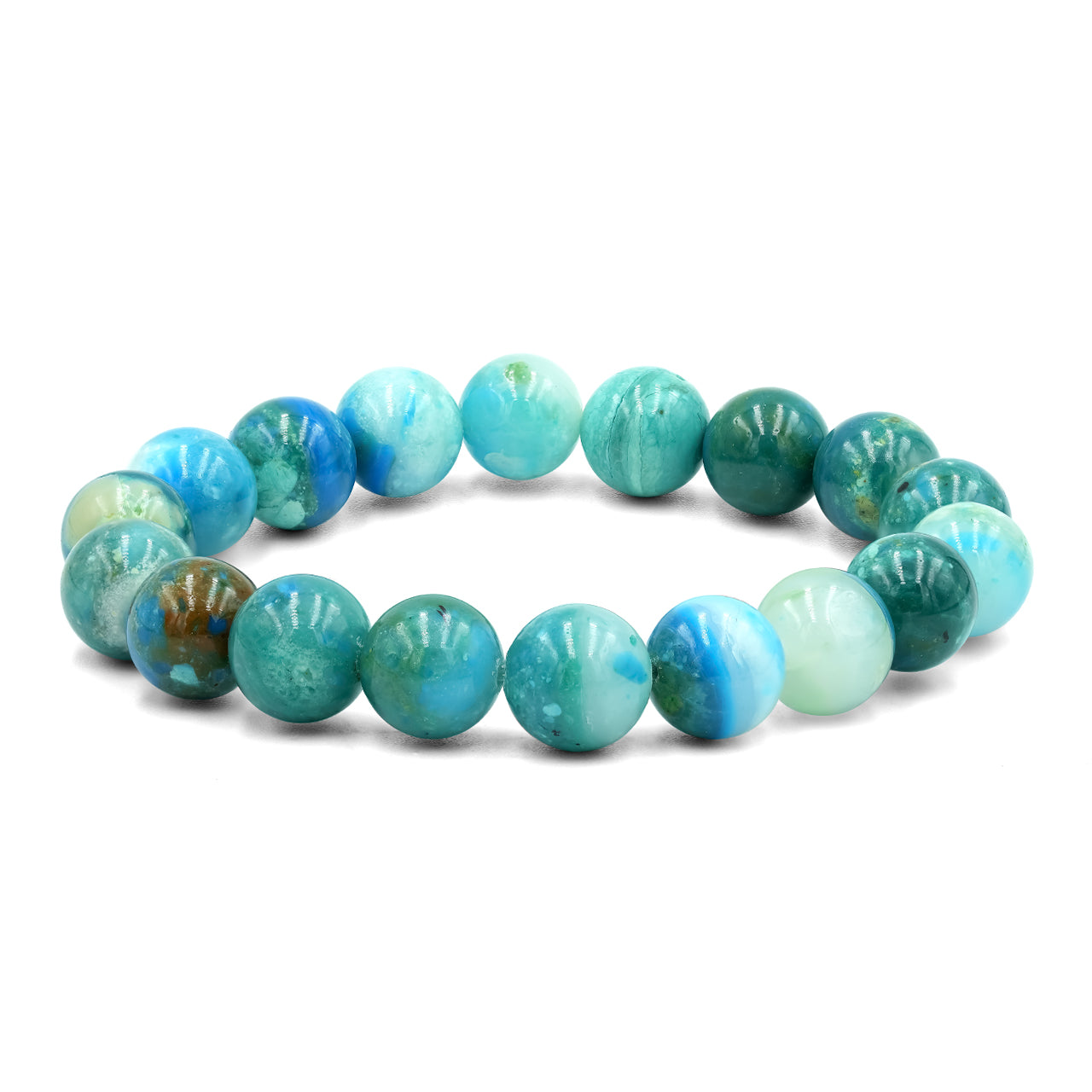 Starborn Peruvian Blue Opal Beaded Elastic Bracelet