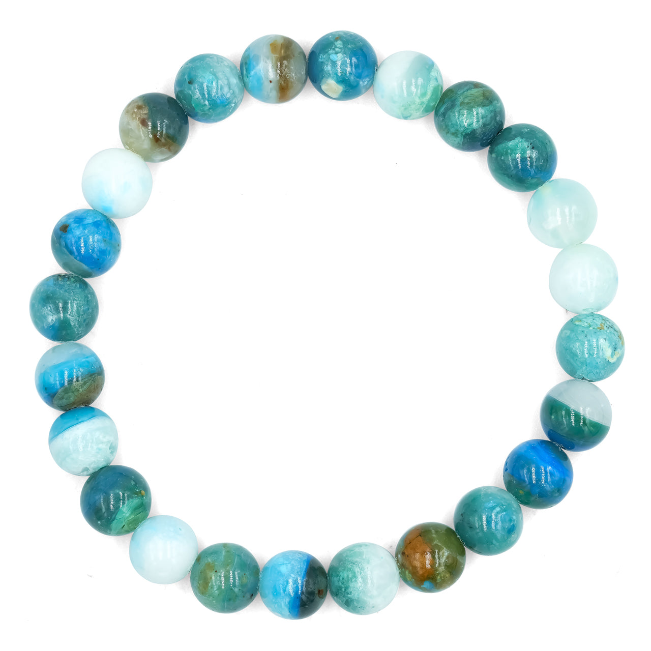 Starborn Peruvian Blue Opal Beaded Elastic Bracelet