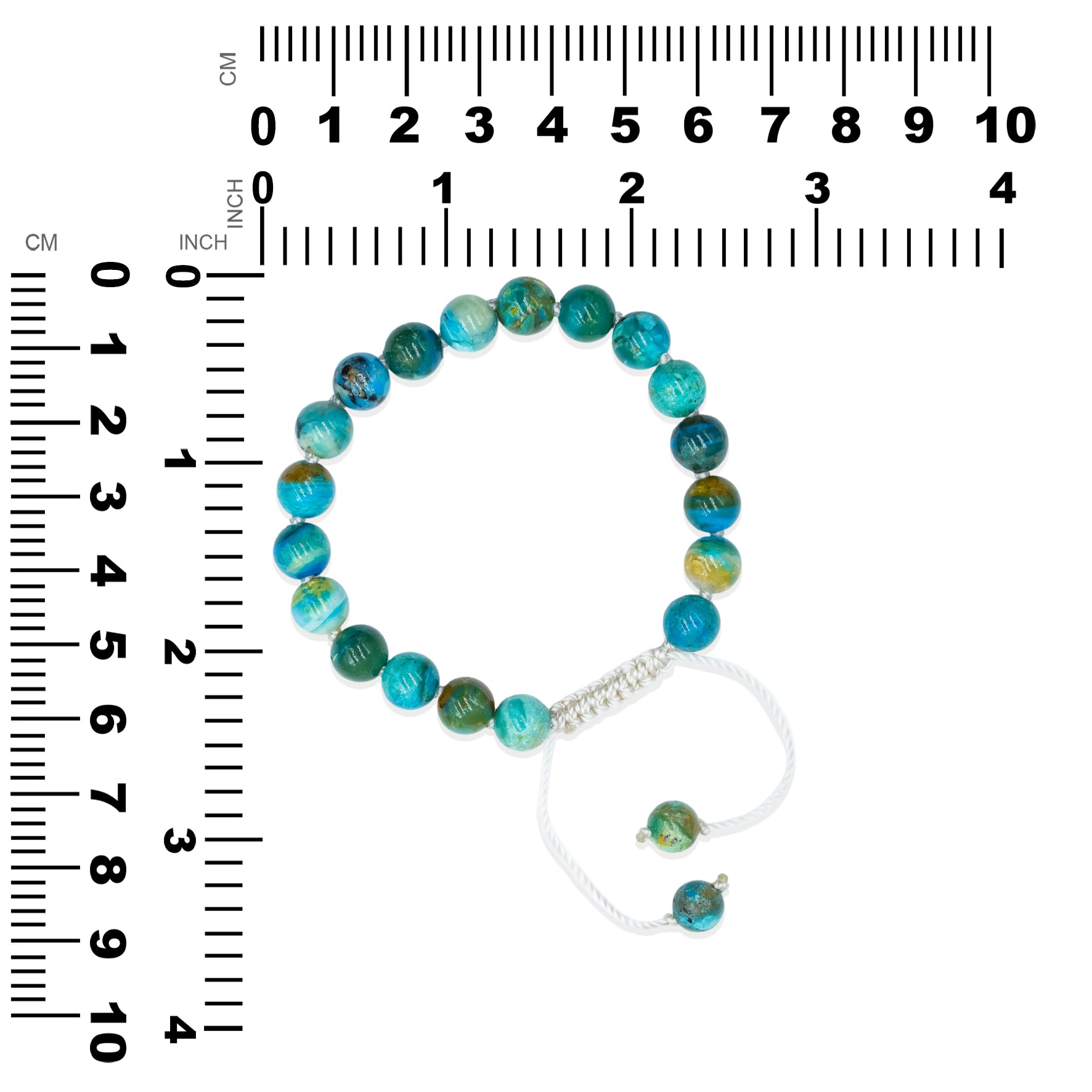 Starborn 8 mm Peruvian Blue Opal Beaded Adjustable Bracelet