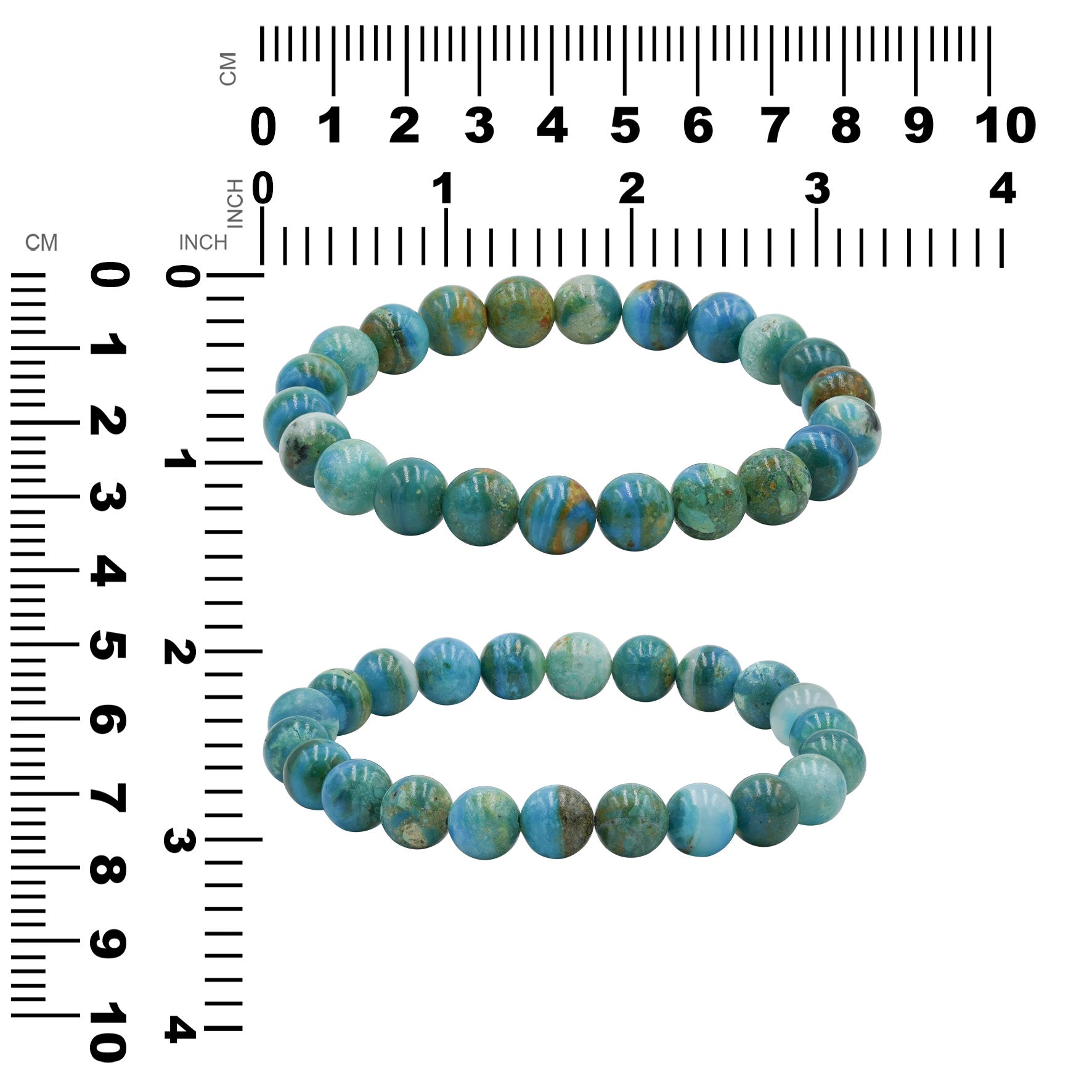 Pulsera elástica de cuentas de ópalo azul peruano Starborn