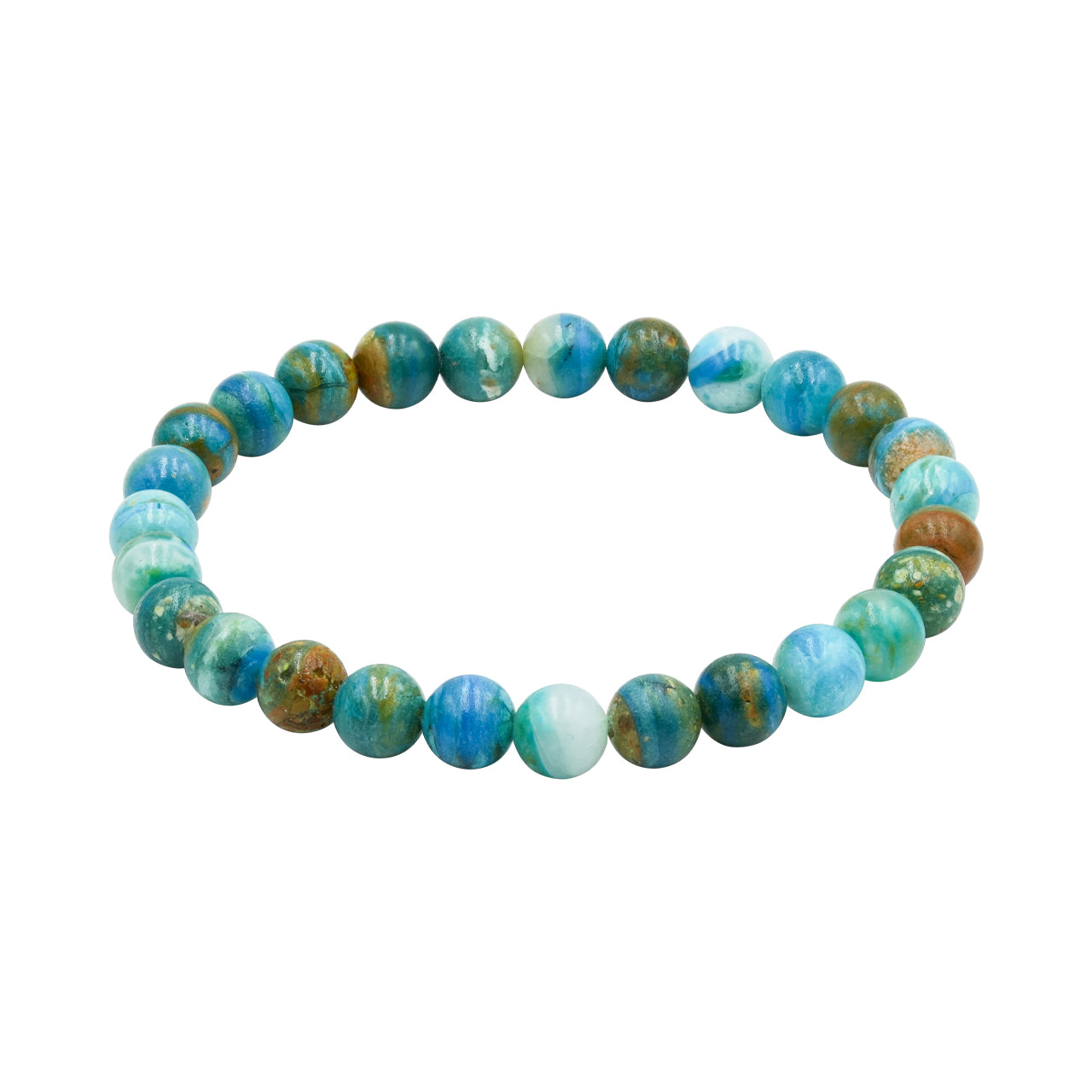 Starborn Peruvian Blue Opal Elastic Beaded Bracelet
