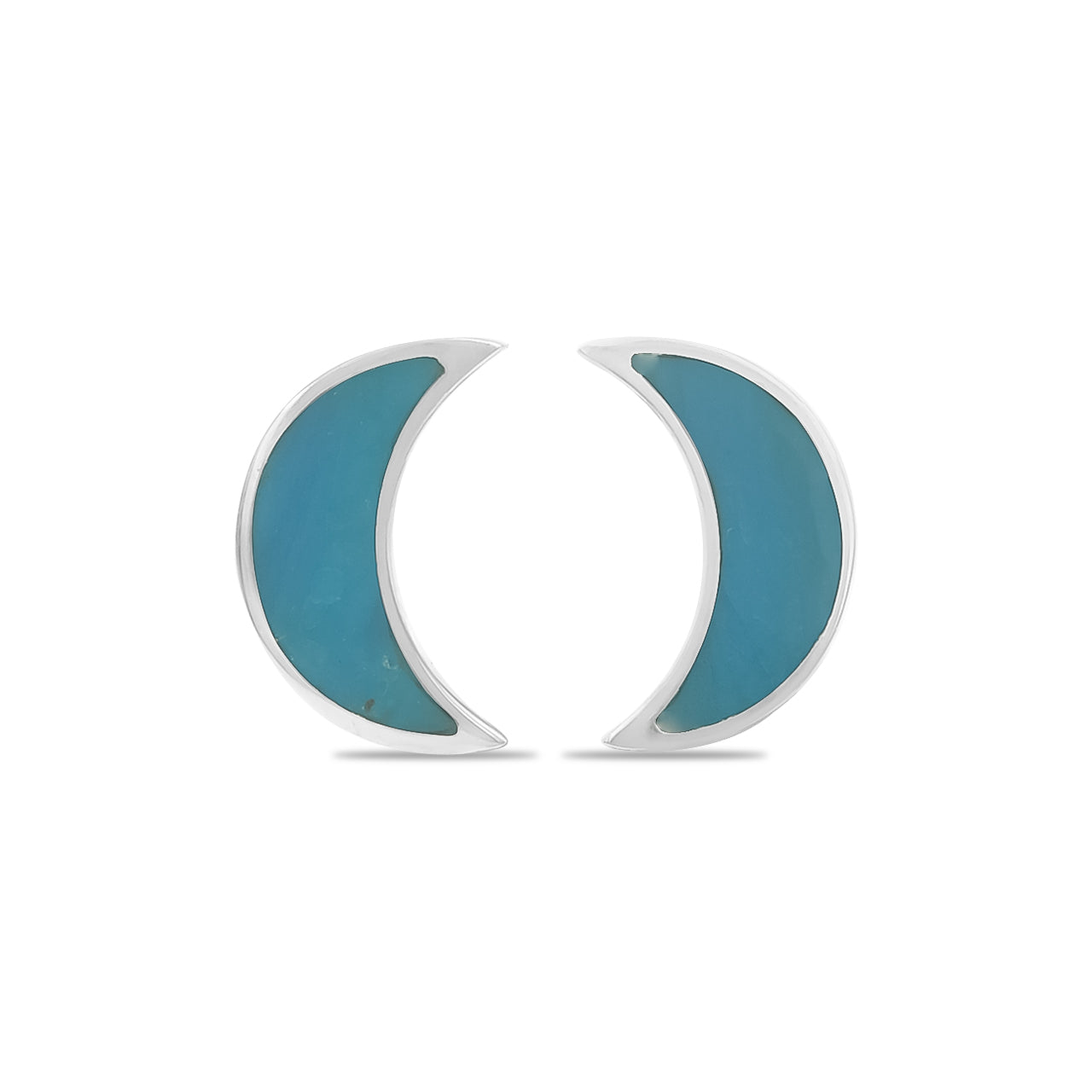 Aretes estilo poste con forma de luna creciente de Starborn en plata de ley