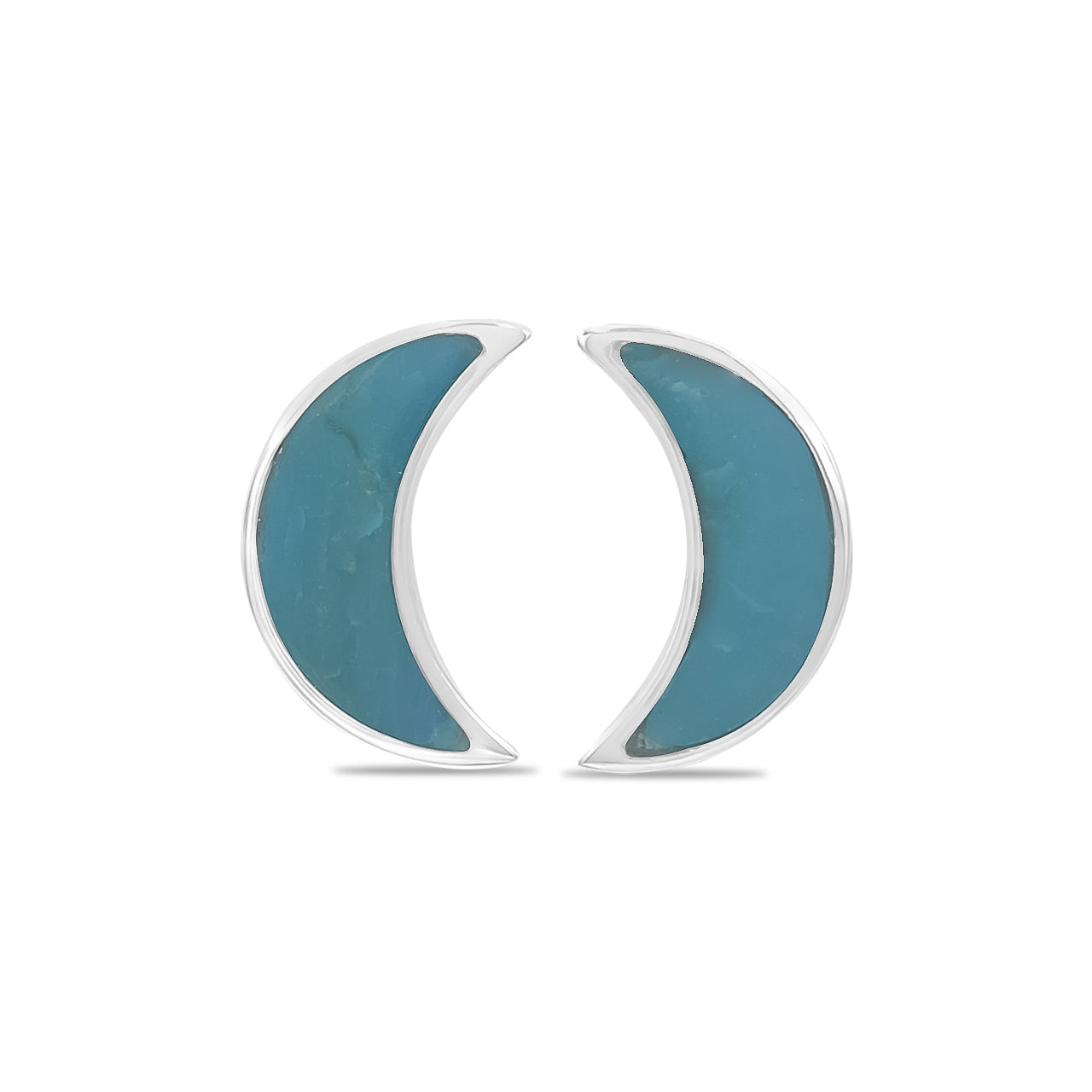 Aretes estilo poste con forma de luna creciente de Starborn en plata de ley