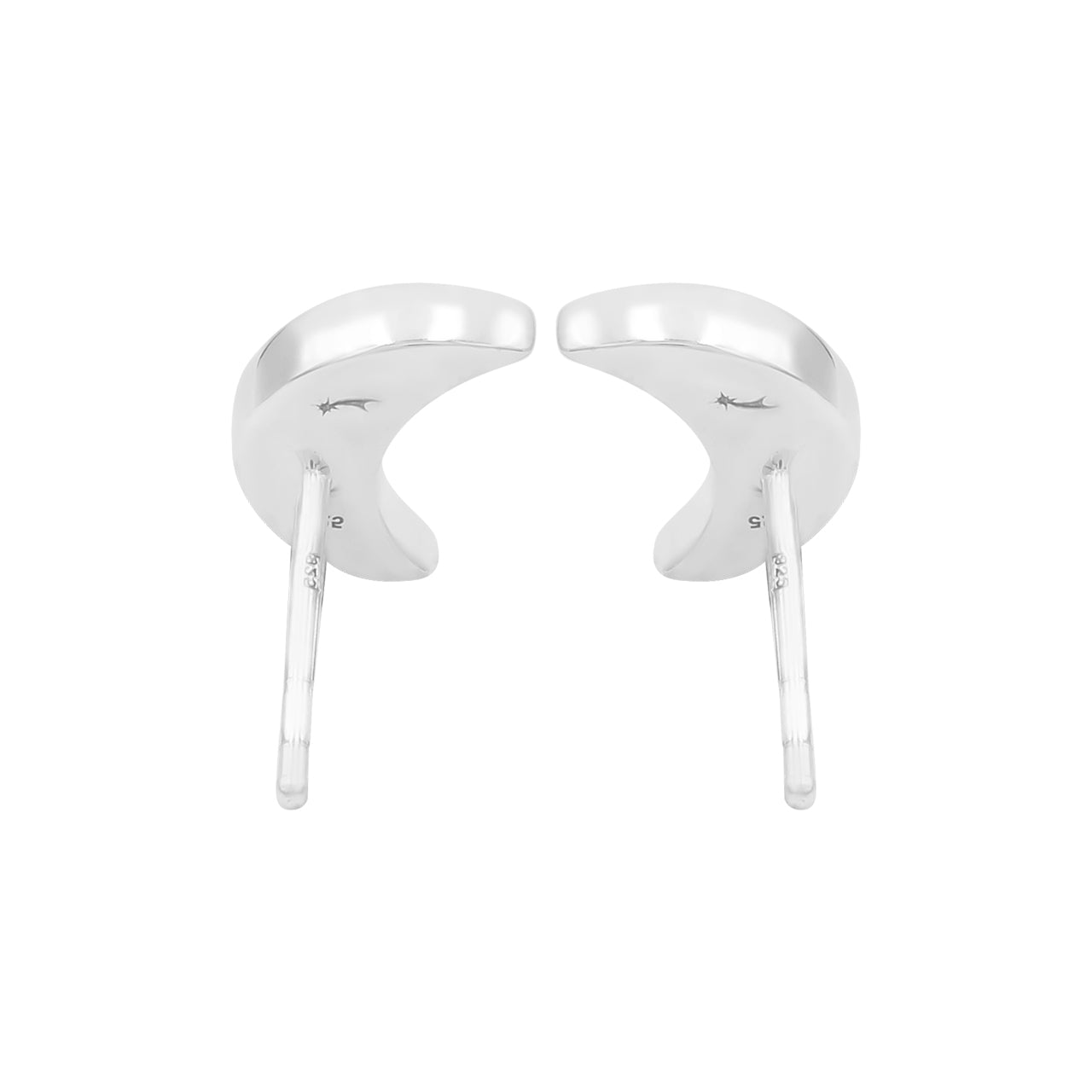Aretes estilo poste con forma de luna creciente de Starborn en plata de ley