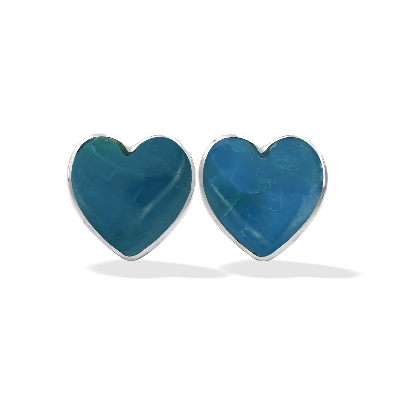 Starborn Heart Gemstone Post Style Earrings in Sterling Silver