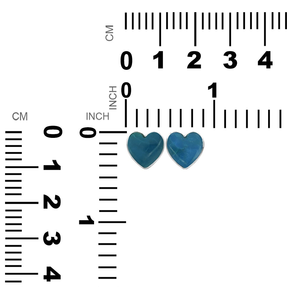 Starborn Heart Gemstone Post Style Earrings in Sterling Silver