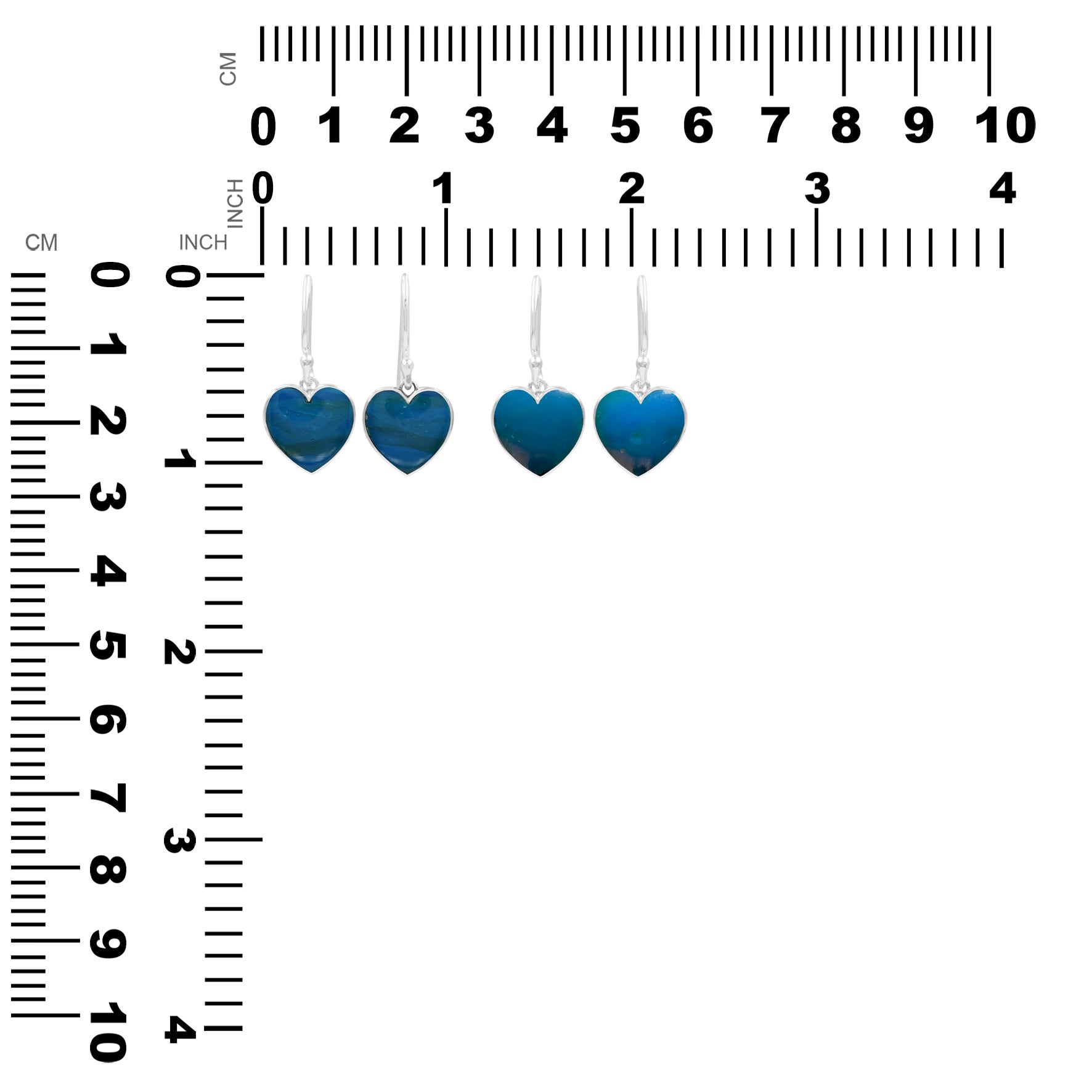 Starborn Peruvian Blue Opal Heart Earrings in Sterling Silver