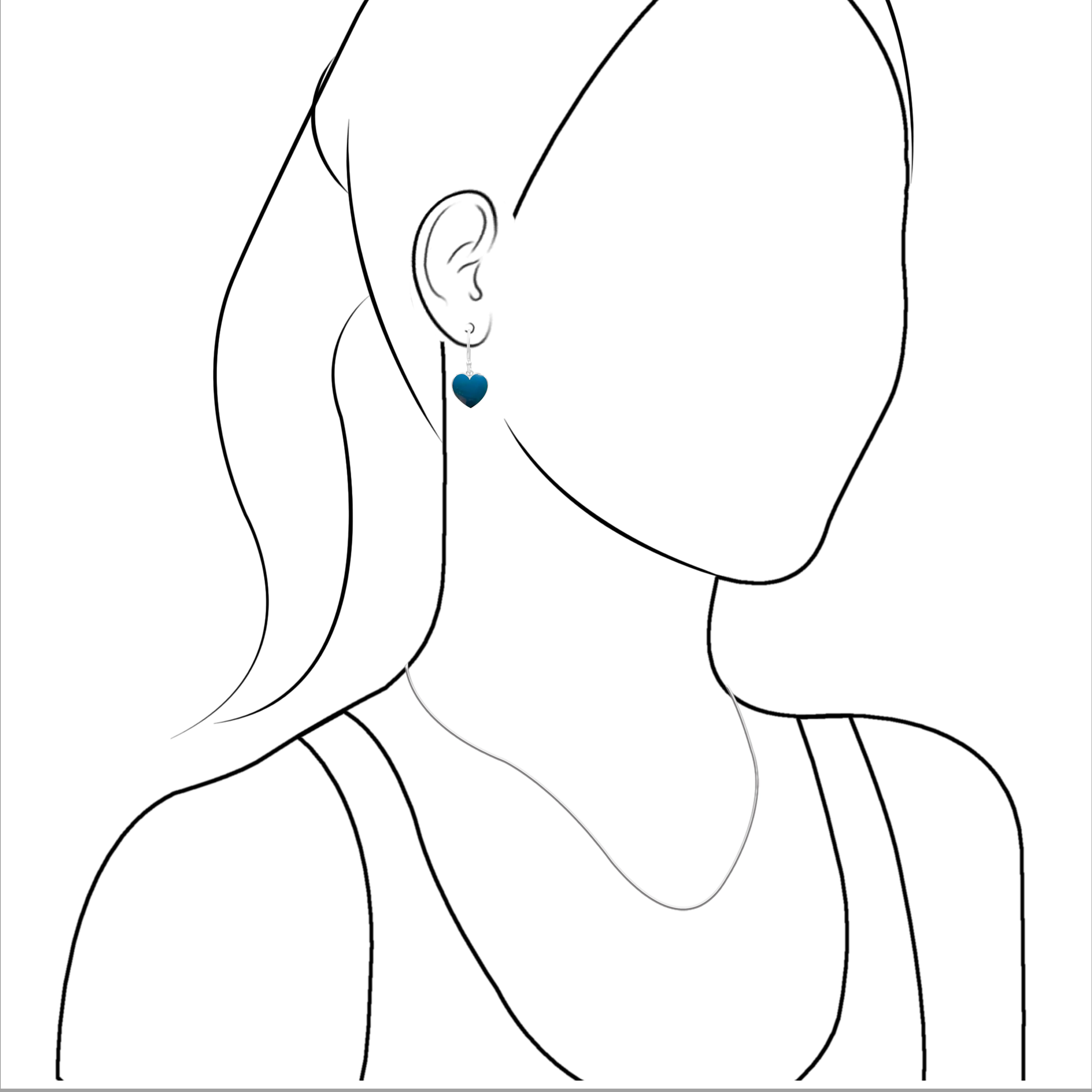 Starborn Peruvian Blue Opal Heart Earrings in Sterling Silver