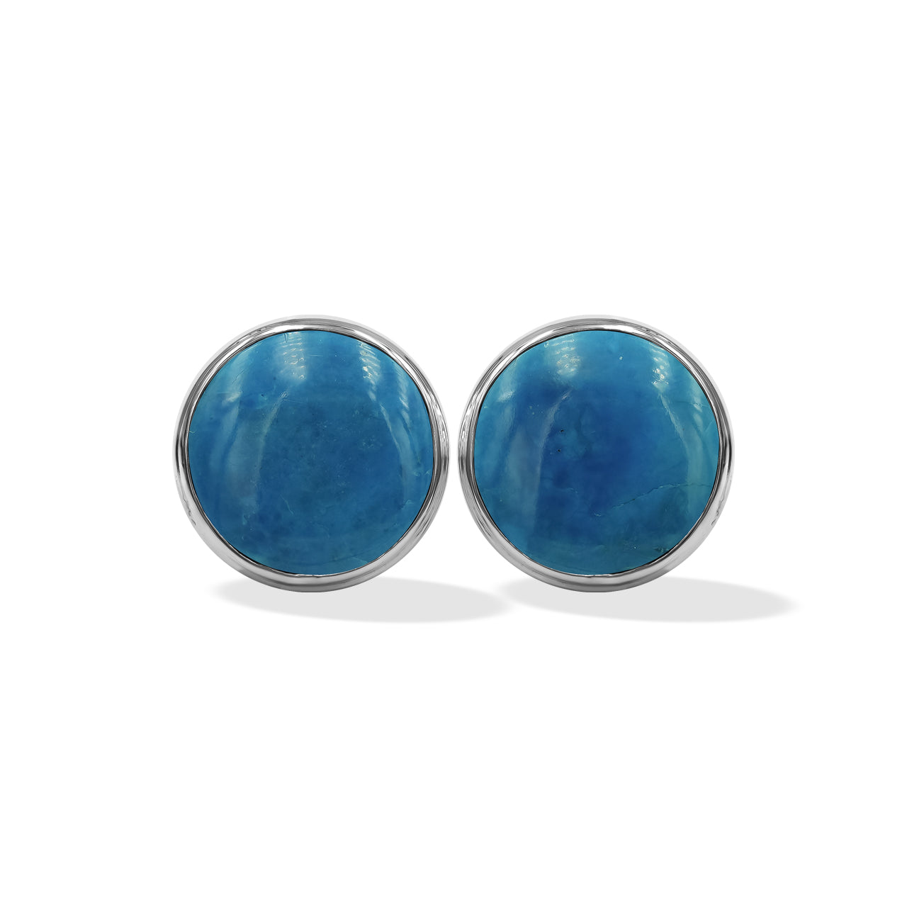 Starborn Gemstones Runde Ohrstecker mit Doppelfassung, 12 mm, Sterlingsilber