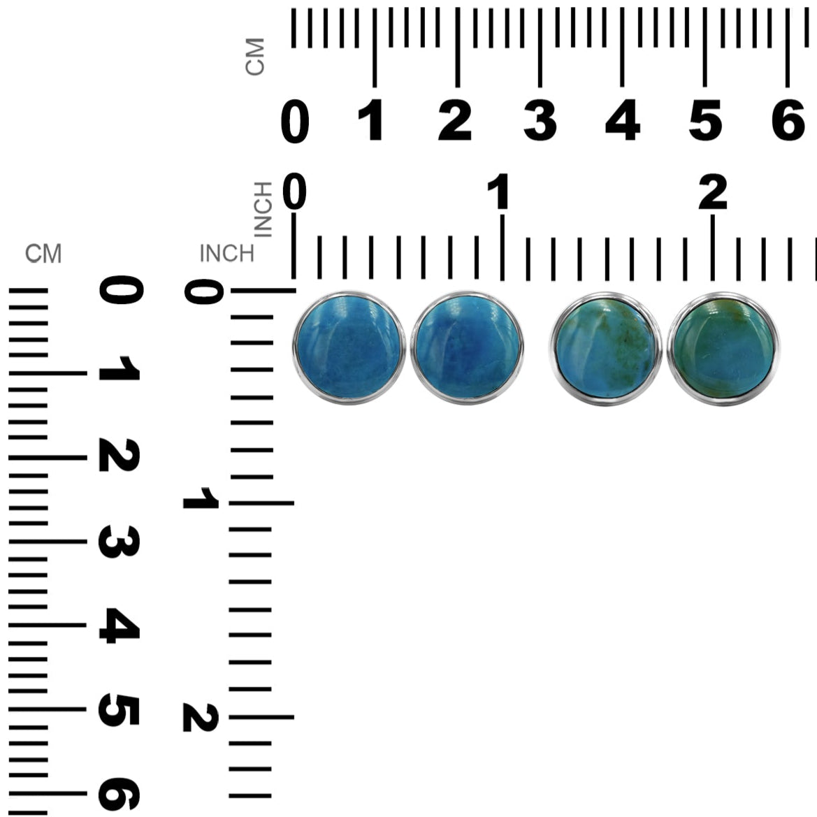 Aretes con forma de poste redondos de 12 mm con doble bisel de Starborn Gemstones en plata de ley