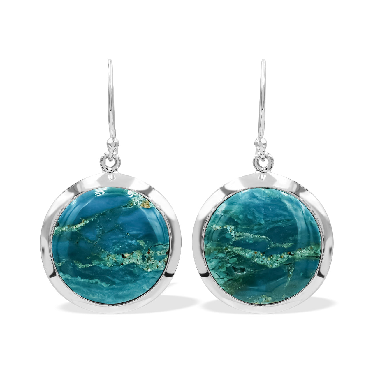 Pendiente estilo medallón con piedras preciosas redondas de 18 mm Starborn en plata de ley - Mediano