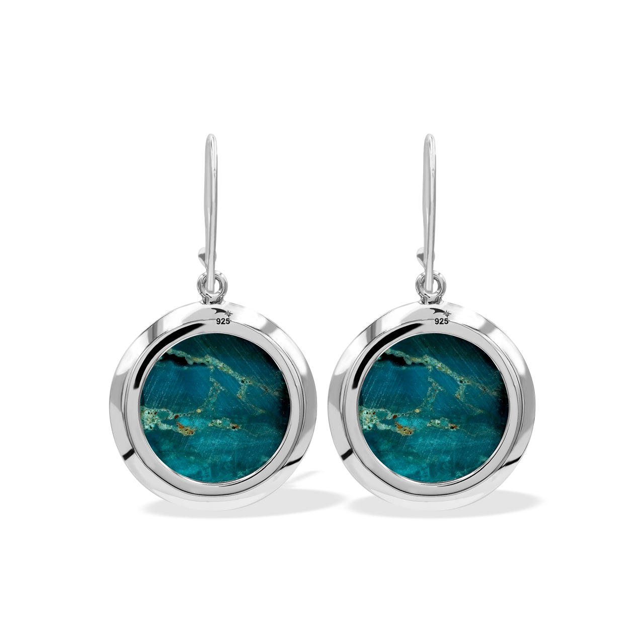 Pendiente estilo medallón con piedras preciosas redondas de 18 mm Starborn en plata de ley - Mediano