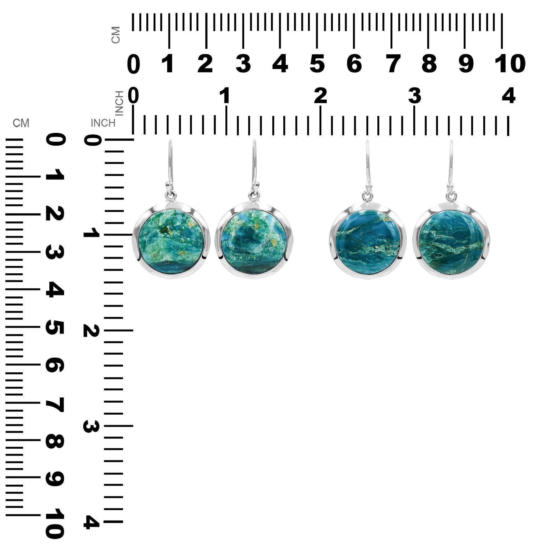 Pendiente estilo medallón con piedras preciosas redondas de 18 mm Starborn en plata de ley - Mediano