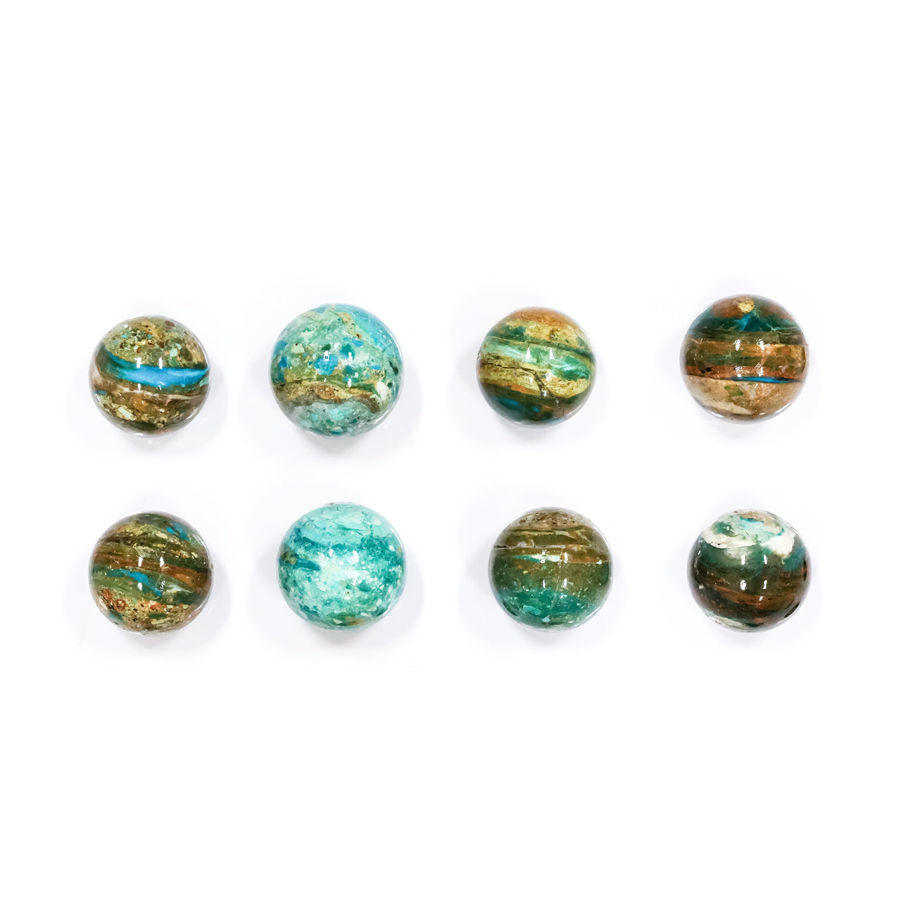 Starborn Polished Peruvian Blue Opal Sphere 500 Grams - 8 Pieces