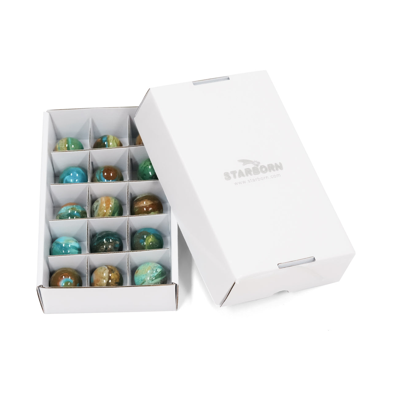 Starborn Peruanischer blauer Opal, Kugel, 500 Gramm, 15 Stück