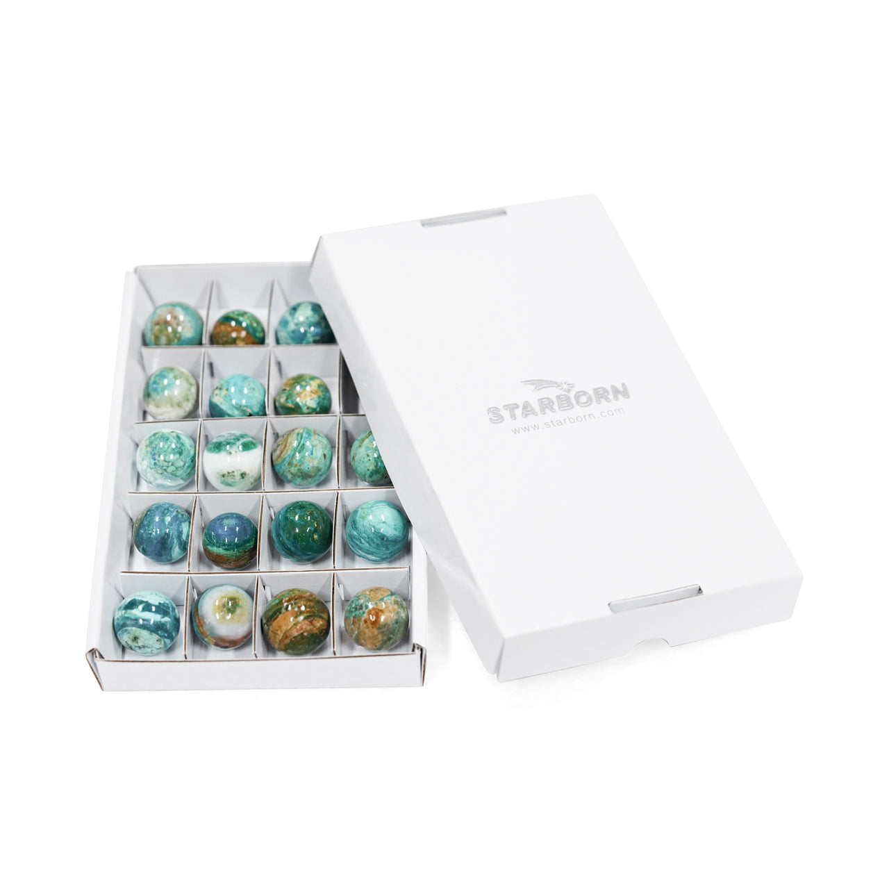 Esfera plana de ópalo azul peruano Starborn de 350 g - 20 unidades