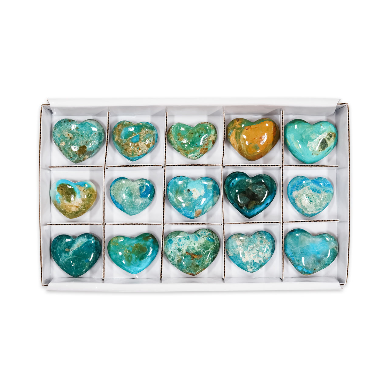 Starborn Peruvian Blue Opal Heart 200 Grams - 15 Pieces
