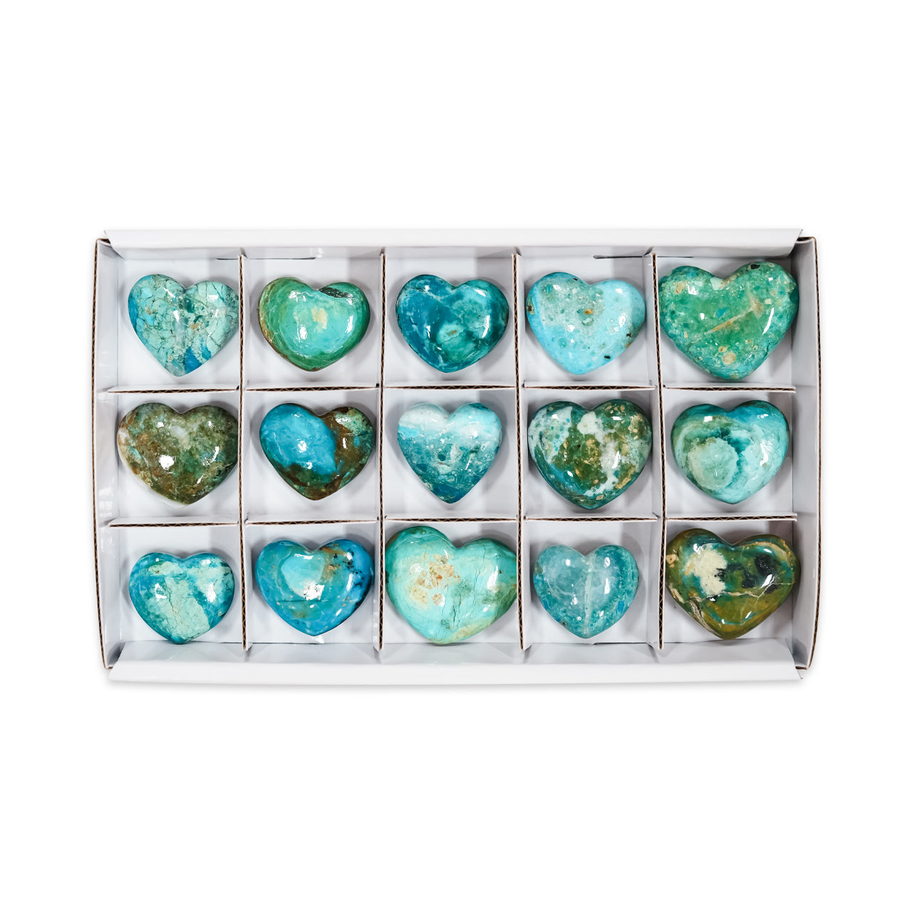 Starborn Peruvian Blue Opal Heart 200 Grams - 15 Pieces