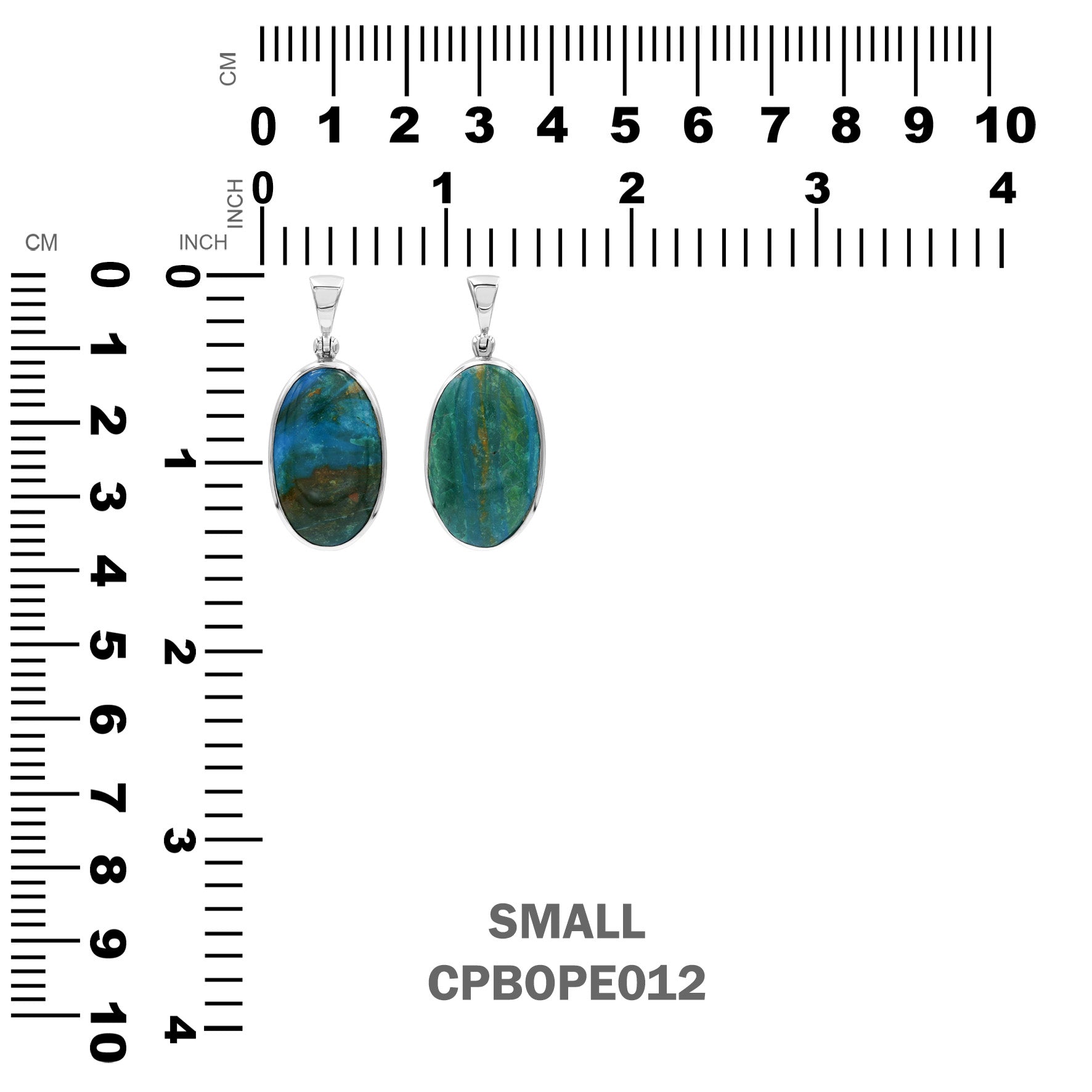 Starborn Peruvian Blue Opal Oval Cabochon Pendant in Sterling Silver