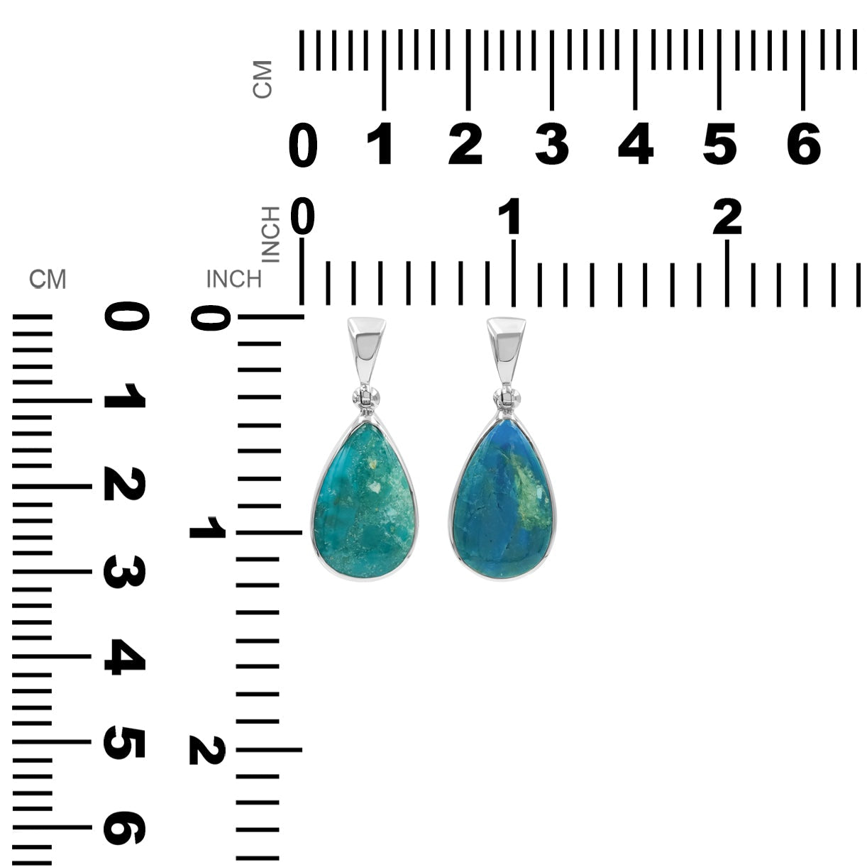 Peruvian Blue Opal Pear Pendant in Fine Sterling Silver